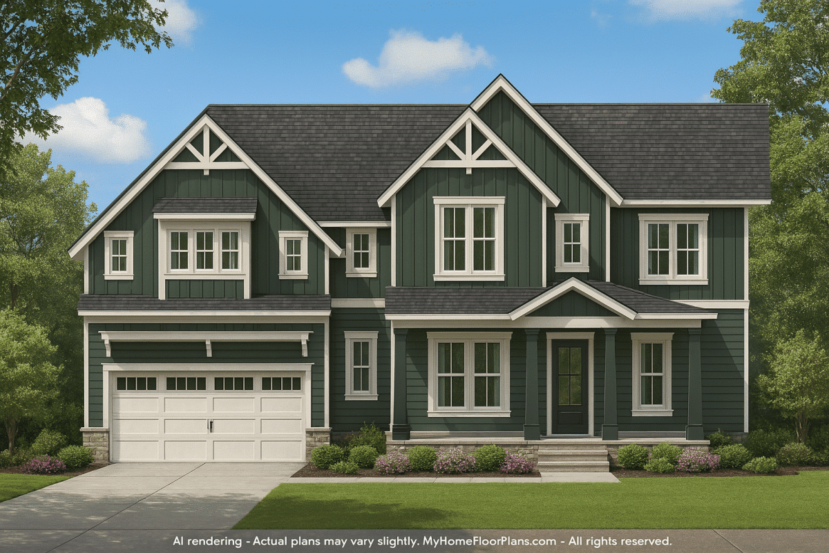 Spacious 2-Story House Plan with Classic Suburban Design