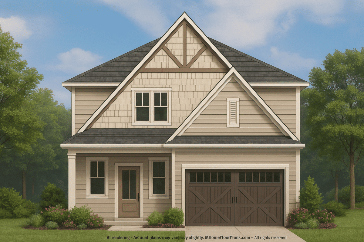 Beautiful 2-Story Home Plan with Open Floor and CAD Blueprint