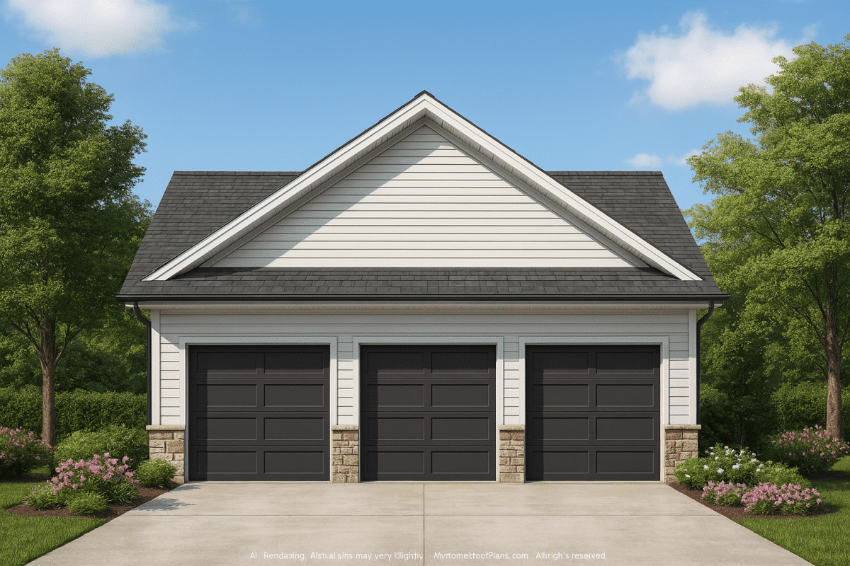 Two-Story Garage house Plan with CAD Designs and Floor Plan