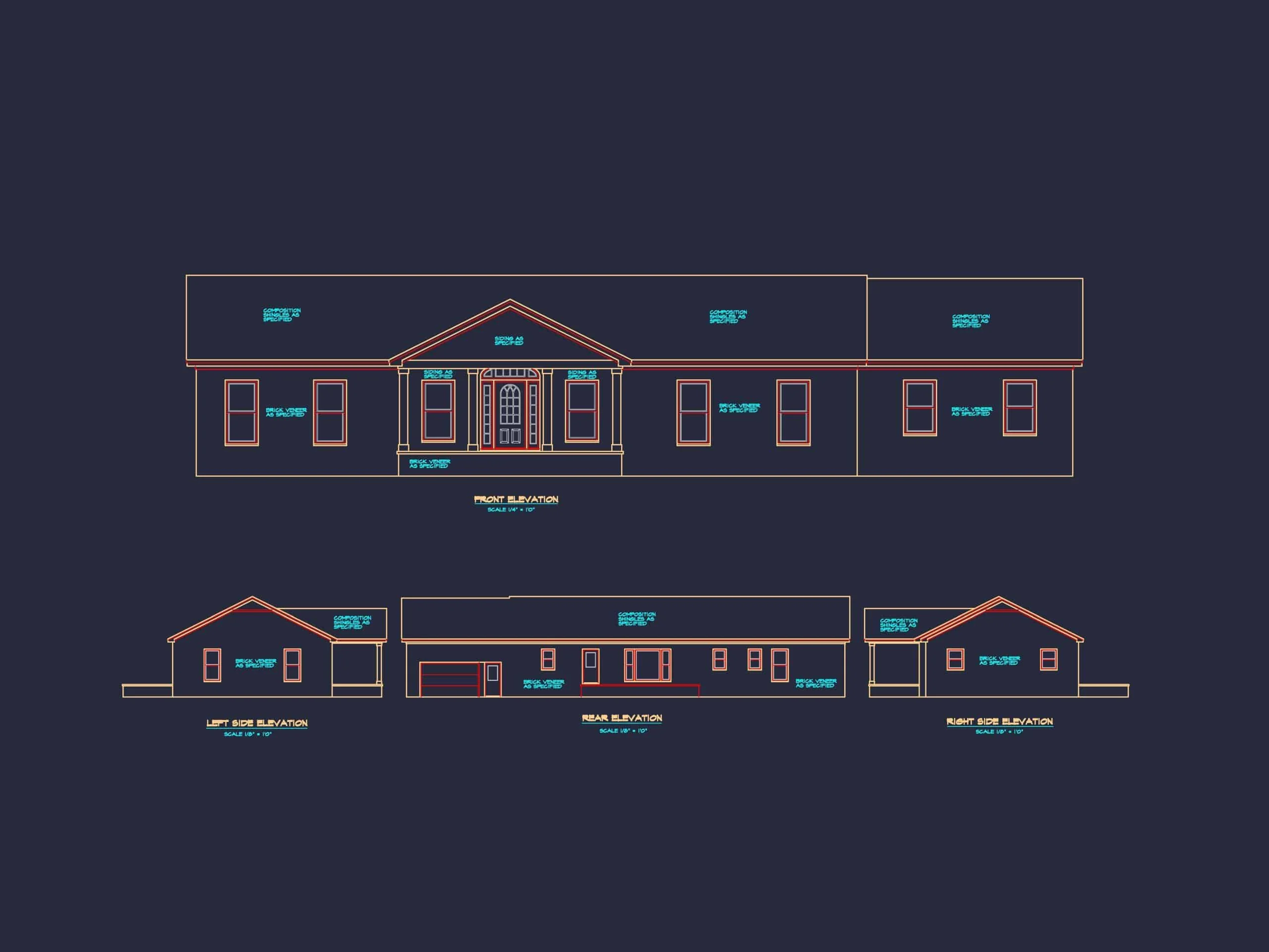 9-1498 OFFICE PLAN - Ranch House Plan w/Open Floor Plan | 1 Story, 2 Bath, Office Design Blueprint 2 Spacious 2-Story Office Building Plan with Craftsman Architecture