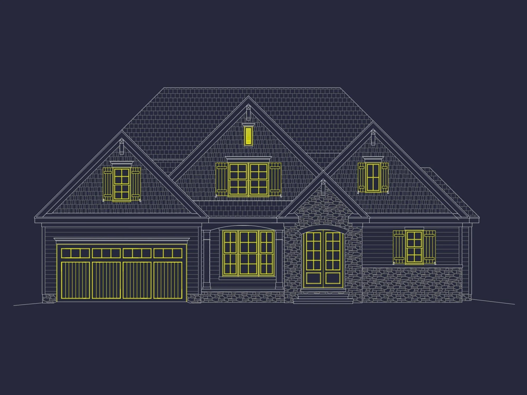 Well-Designed 2-Story House Plan with CAD Architecture & Blueprint