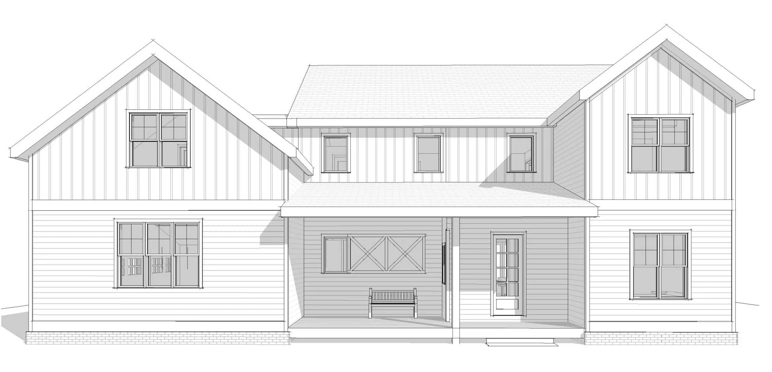 20-1843 HOUSE PLAN - Elegant House Plan with 4 Bed, 2-Story Blueprint & CAD Designs 2 Elegant 2-Story House Plan with 4 Bedrooms & Timeless Traditional Design