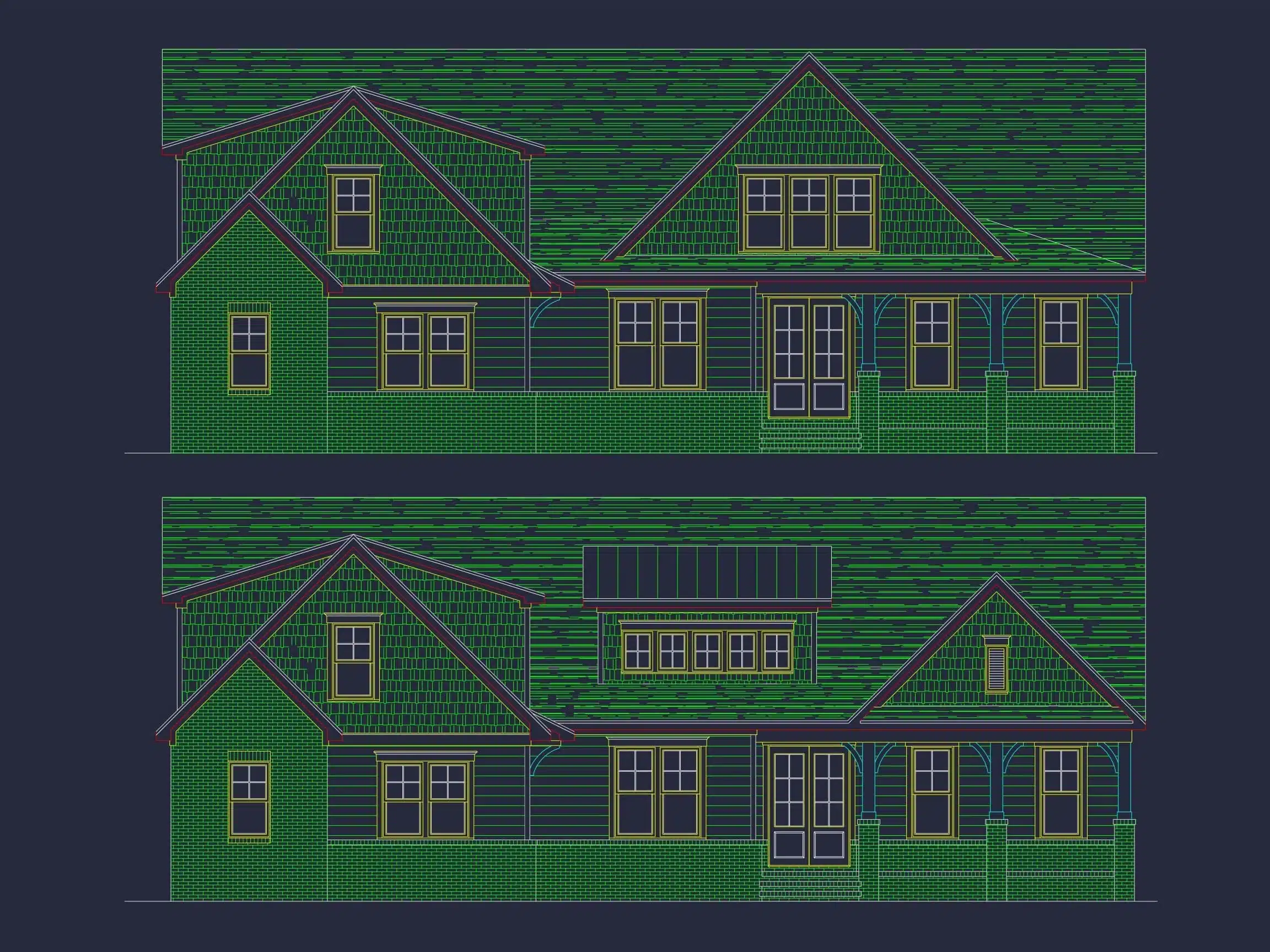 20-1378 HOUSE PLAN - Craftsman House Floor Plan with Spacious Design & CAD Blueprint 2 Craftsman Home Floor Plan with Spacious Design & CAD Blueprint