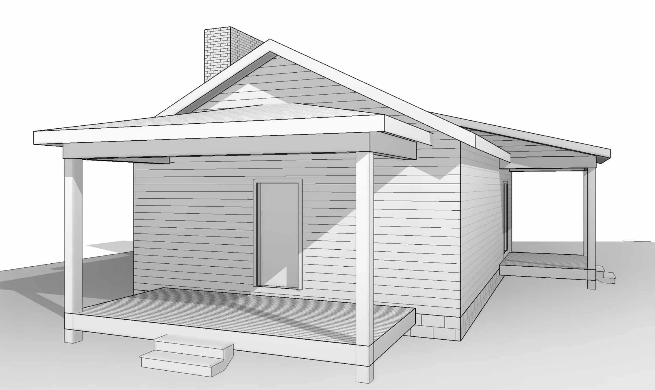 20-1407 CABIN PLAN - Cozy Cabin House Floor Plan with CAD Designs & Blueprint 2 Cozy Cabin Home Floor Plan with CAD Designs & Blueprint