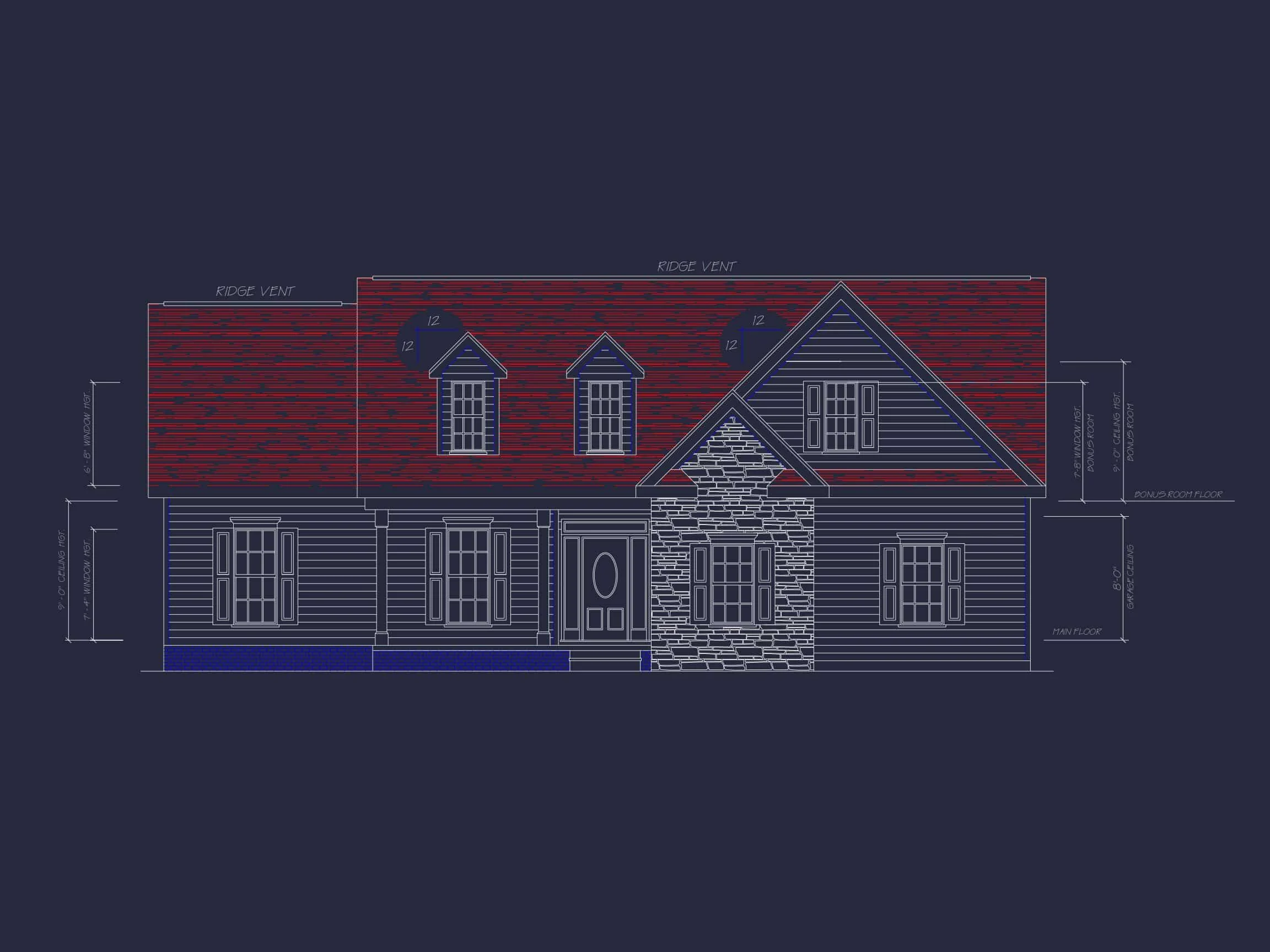 8-1579 HOUSE PLAN - Spacious 56' Wide House Plan with Bonus Room | CAD Designs 2 Spacious 56' Wide Home Plan with Bonus Room | CAD Designs