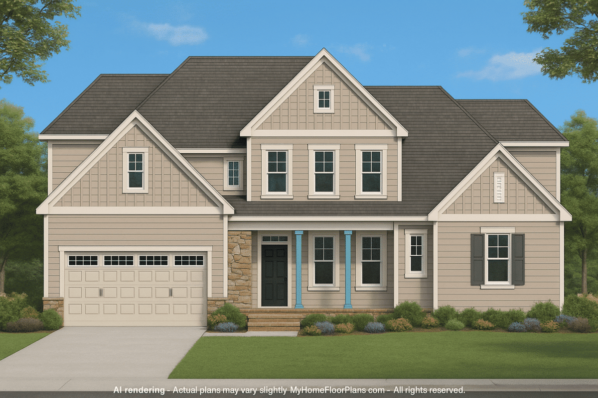 Stylishly Designed 2-Story House Plan with CAD Architecture Blueprintstrongh2 h3