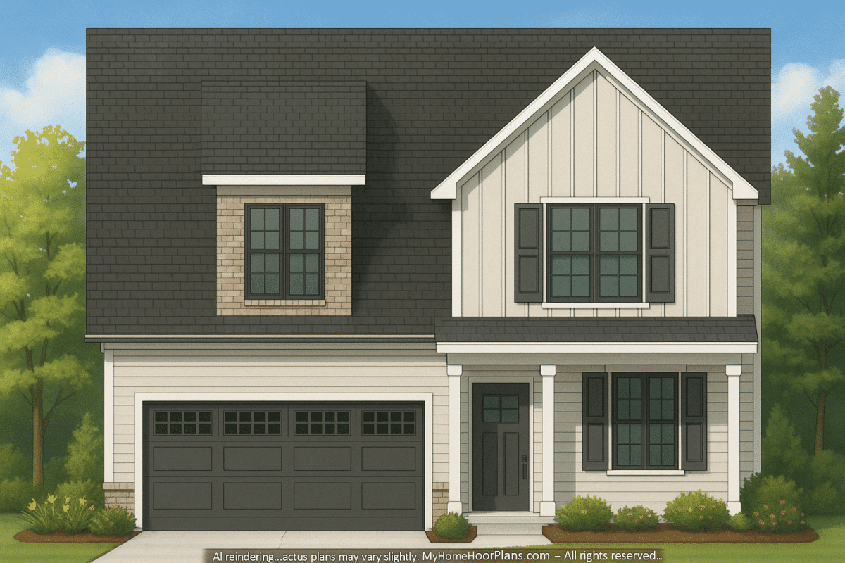 Elegant Craftsman Home Plan with 2 Floors and Spacious Design