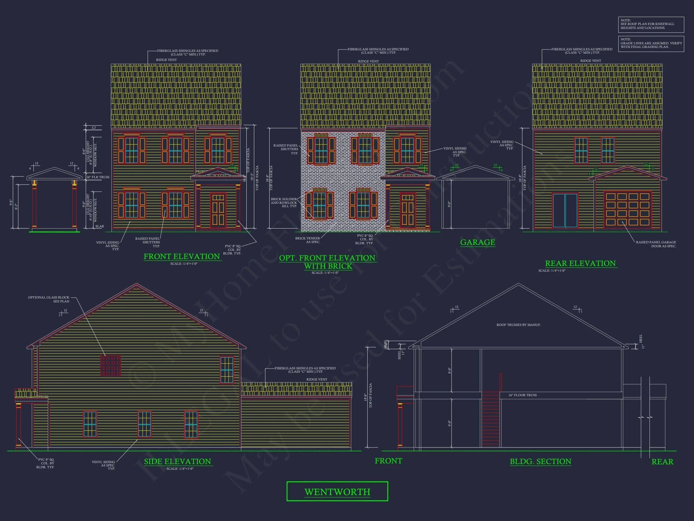 11-1083-2 7-UNIT TOWNHOUSE PLAN - Colonial Townhouse Plan with Spacious Layout and CAD Designs 14 11-1083-2 7-UNIT TOWNHOME PLAN