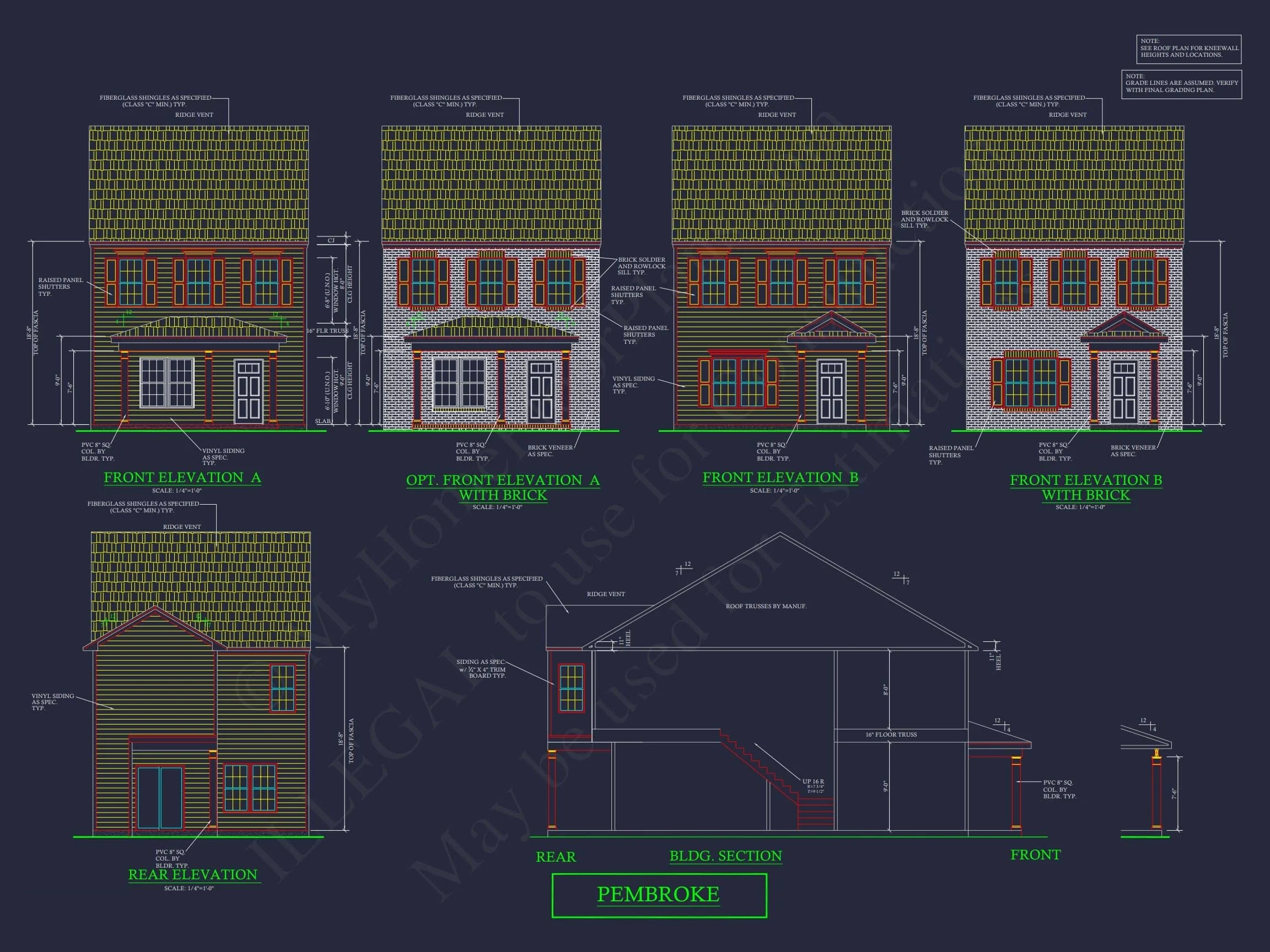 11-1083-2 7-UNIT TOWNHOUSE PLAN - Colonial Townhouse Plan with Spacious Layout and CAD Designs 16 Colonial Townhome Plan with Spacious Layout and CAD Designs