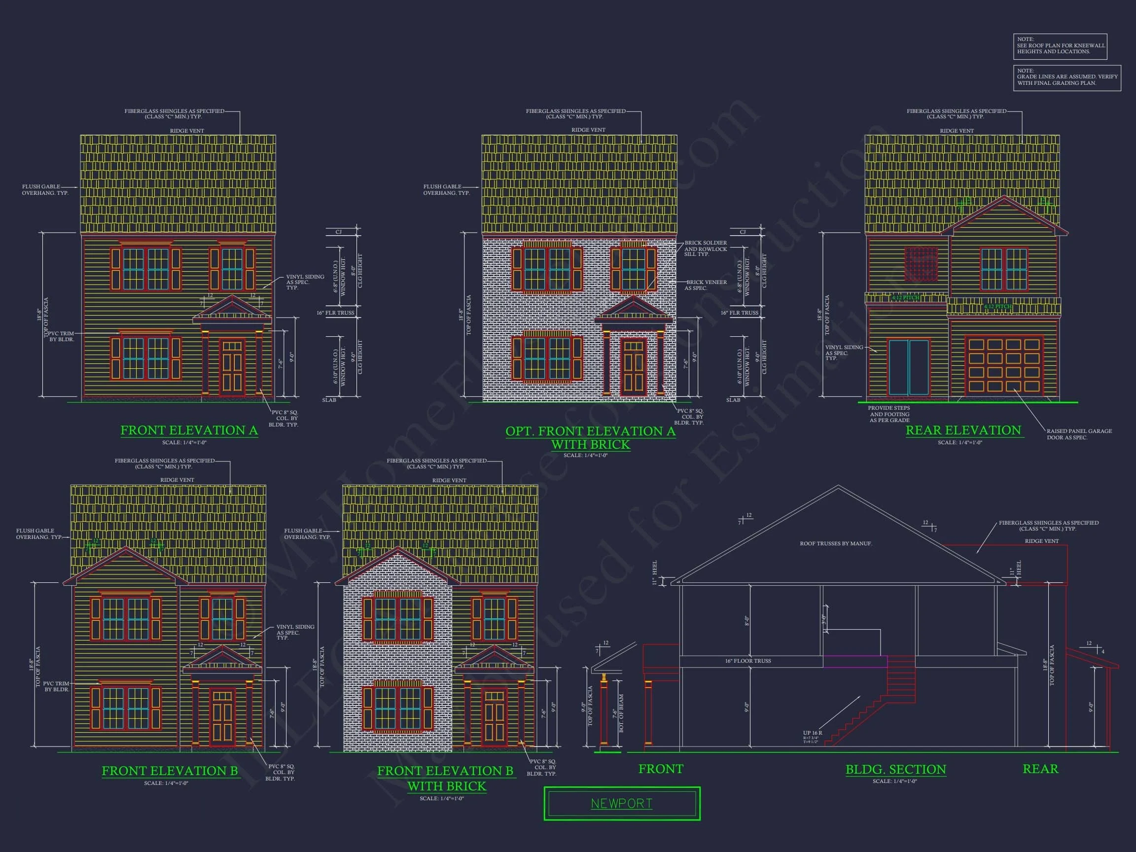 11-1083-2 7-UNIT TOWNHOUSE PLAN - Colonial Townhouse Plan with Spacious Layout and CAD Designs 18 Colonial Townhome Plan with Spacious Layout and CAD Designs