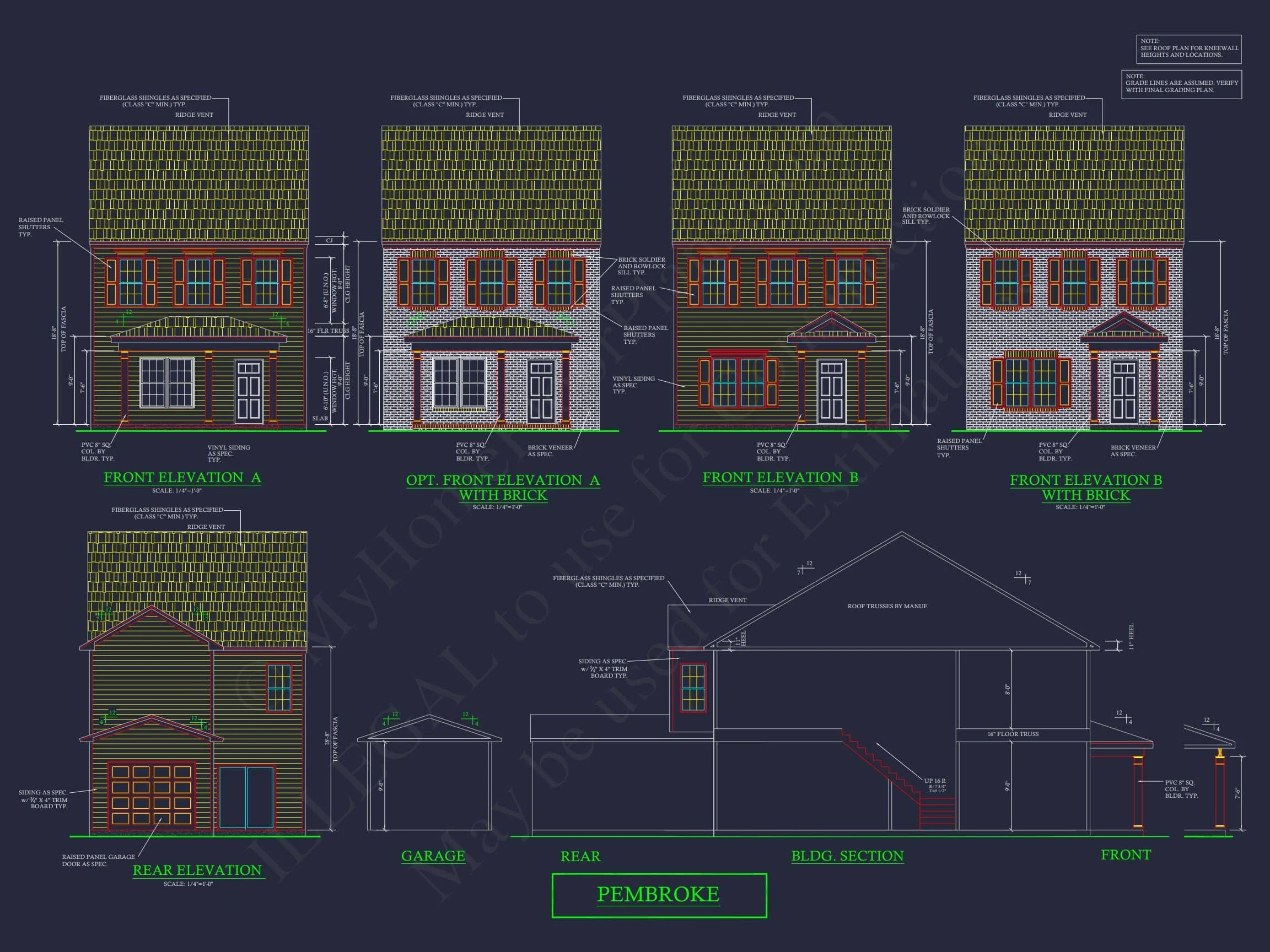 11-1083-2 7-UNIT TOWNHOUSE PLAN - Colonial Townhouse Plan with Spacious Layout and CAD Designs 22 Colonial Townhome Plan with Spacious Layout and CAD Designs