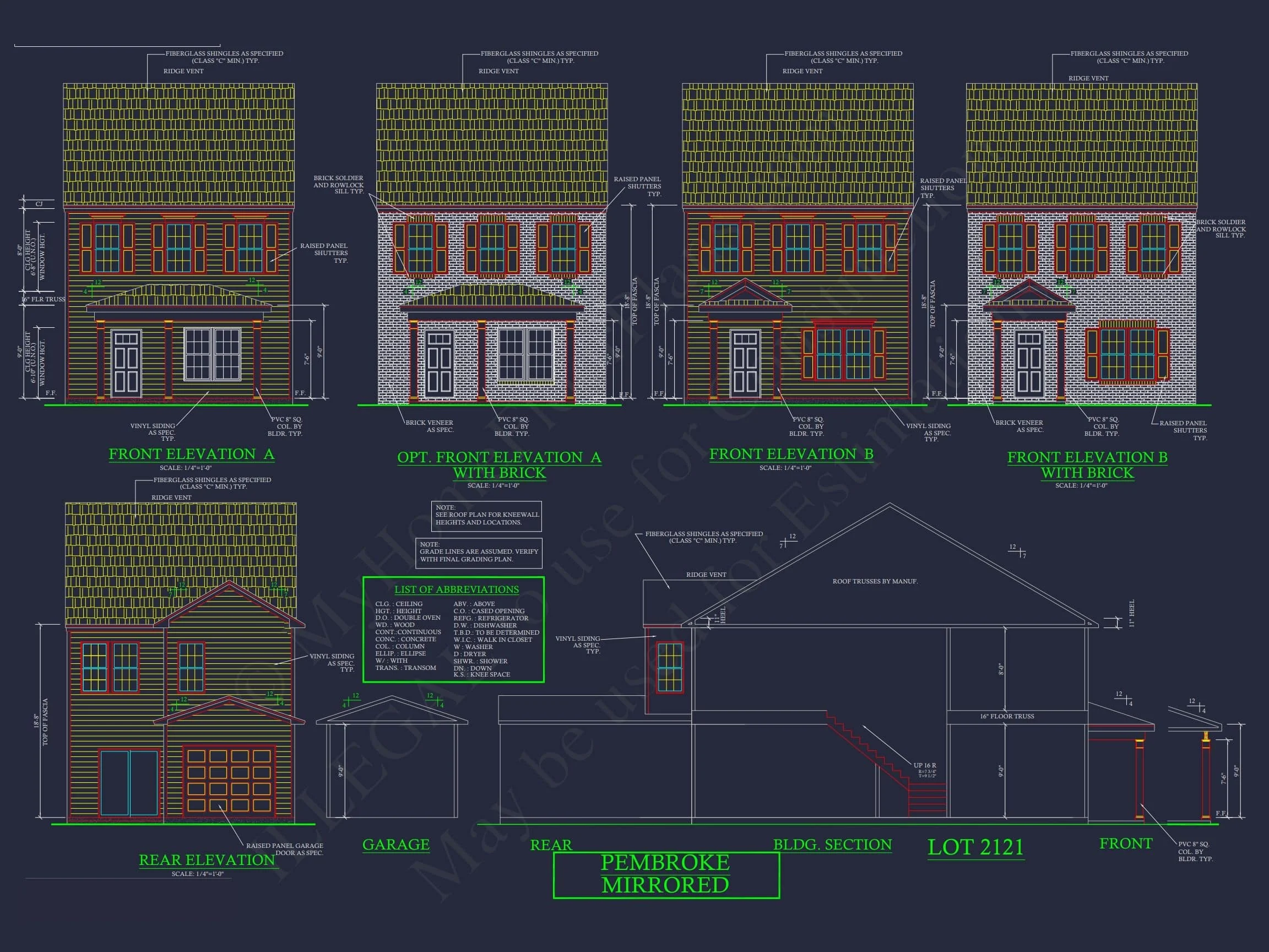 12-2220-4 7-UNIT TOWNHOUSE PLAN - Modern Townhouse Floor Plan - Detailed Architecture Designs 6 Modern 2-Story Townhome Floor Plan with Craftsman Design