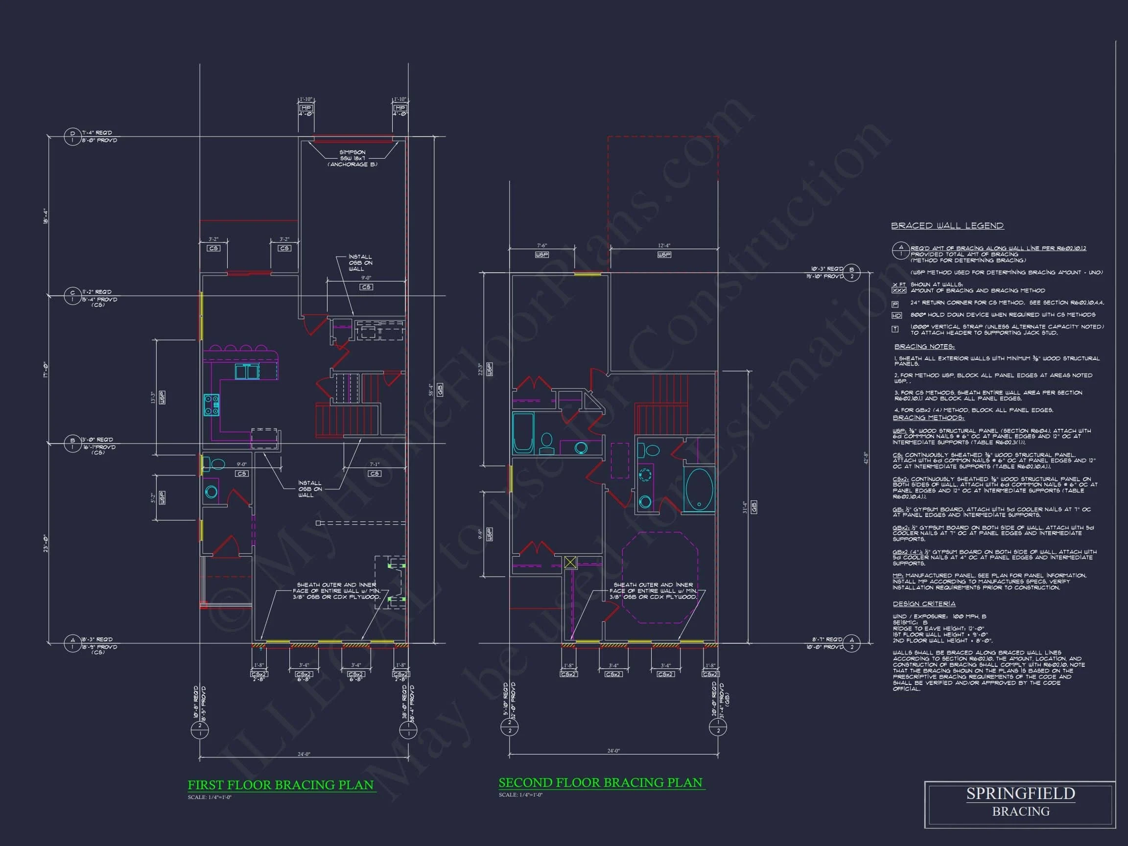 12-2220-4 7-UNIT TOWNHOUSE PLAN - Modern Townhouse Floor Plan - Detailed Architecture Designs 16 Modern 2-Story Townhome Floor Plan with Craftsman Design