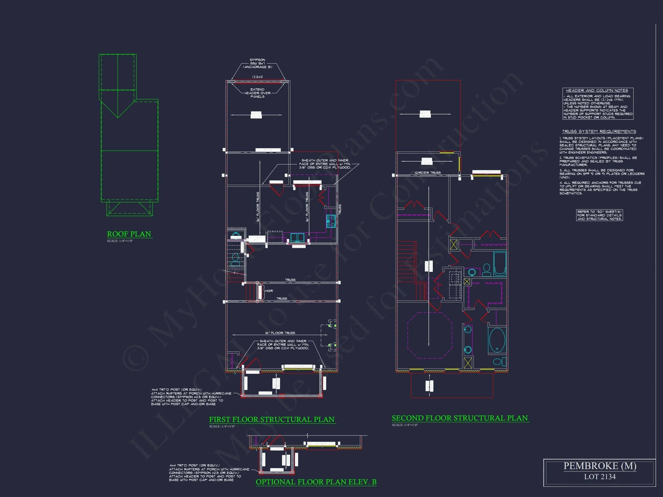 12-2220-4 7-UNIT TOWNHOUSE PLAN - Modern Townhouse Floor Plan - Detailed Architecture Designs 22 Modern 2-Story Townhome Floor Plan with Craftsman Design