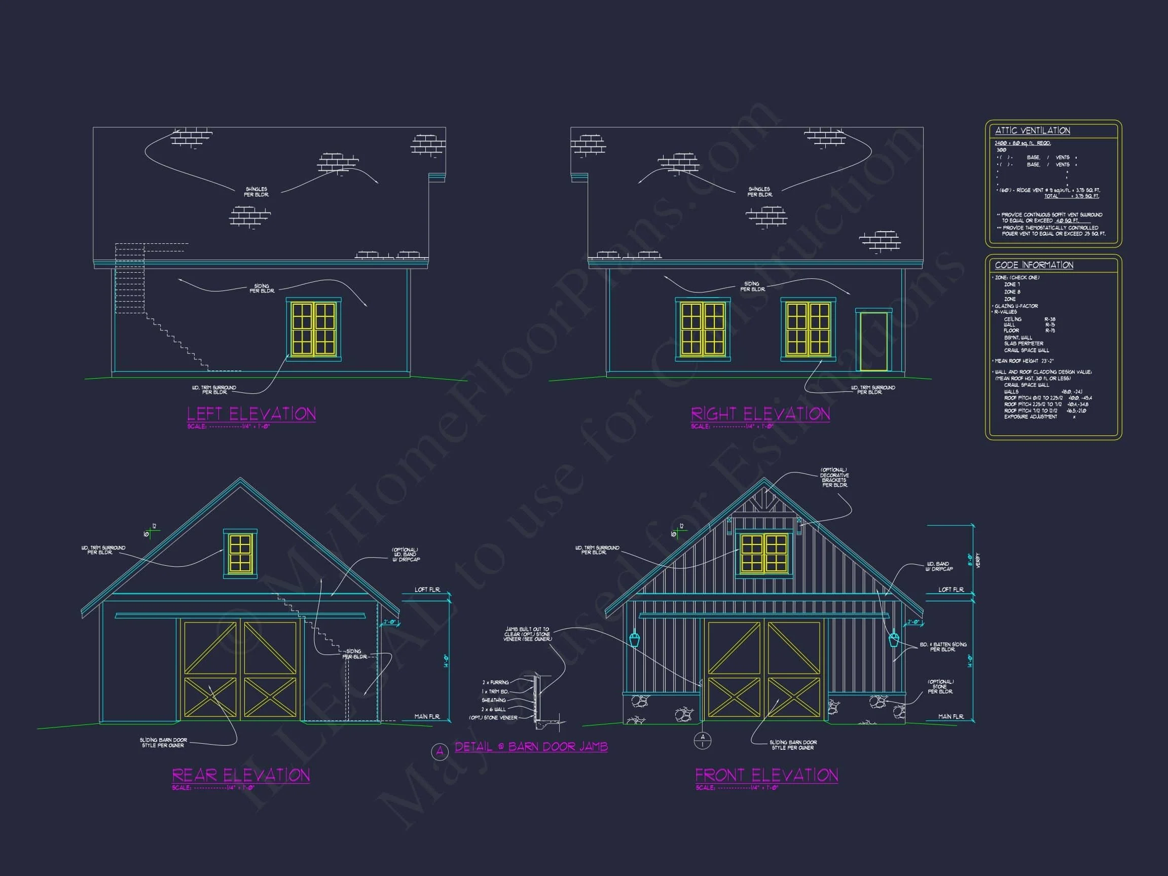 16-1164 HOUSE PLAN - Barn-Style Floor Plan with 2 Garage Bays and Workshop Space 6 Barn-Style Floor Plan with 2 Garage Bays and Workshop Space