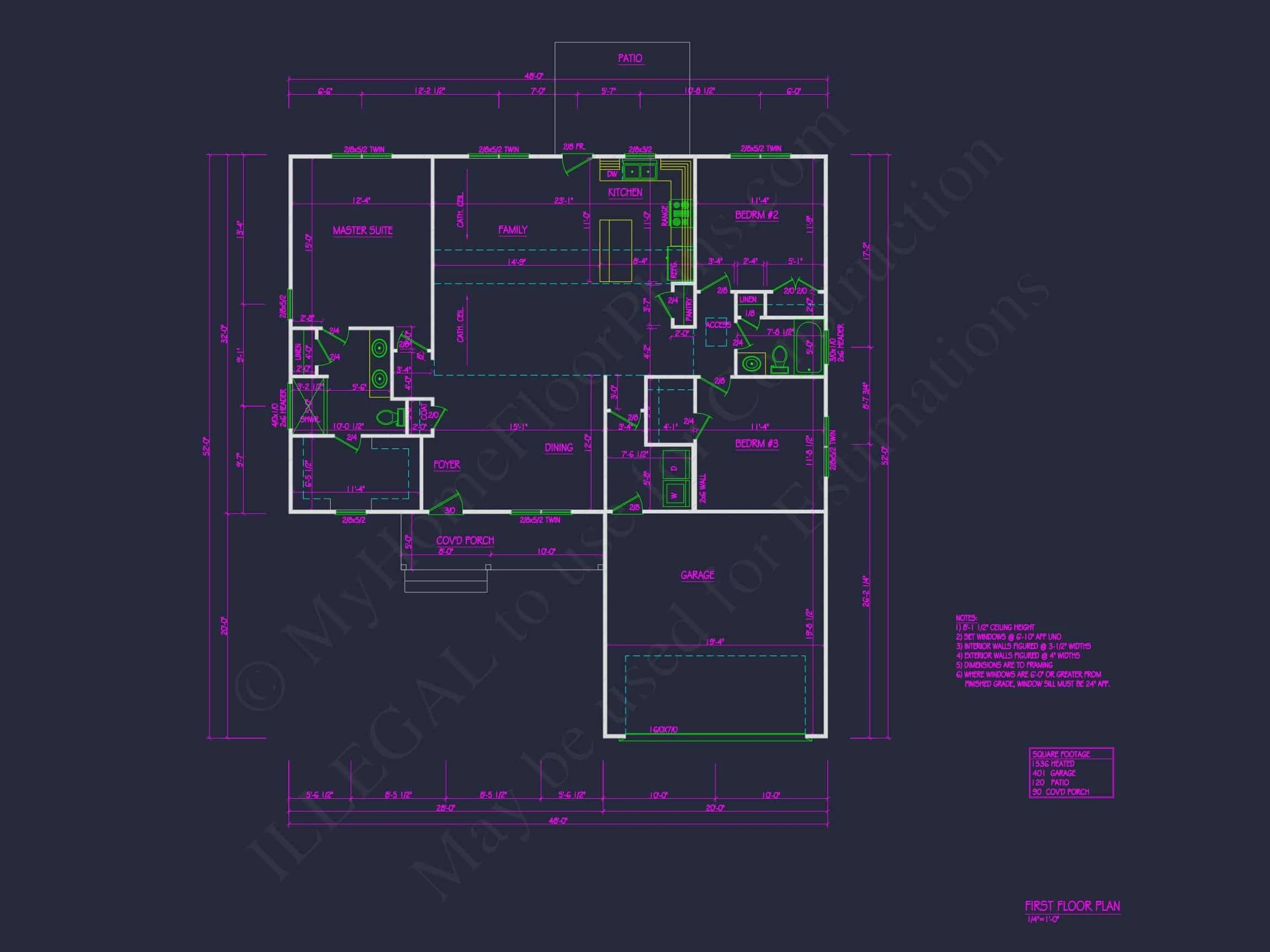 20-1711 HOUSE PLAN - Modern Craftsman House Plan with 3 Bedrooms and CAD Designs 7 Modern Craftsman House Plan with 3 Bedrooms and Open Layout