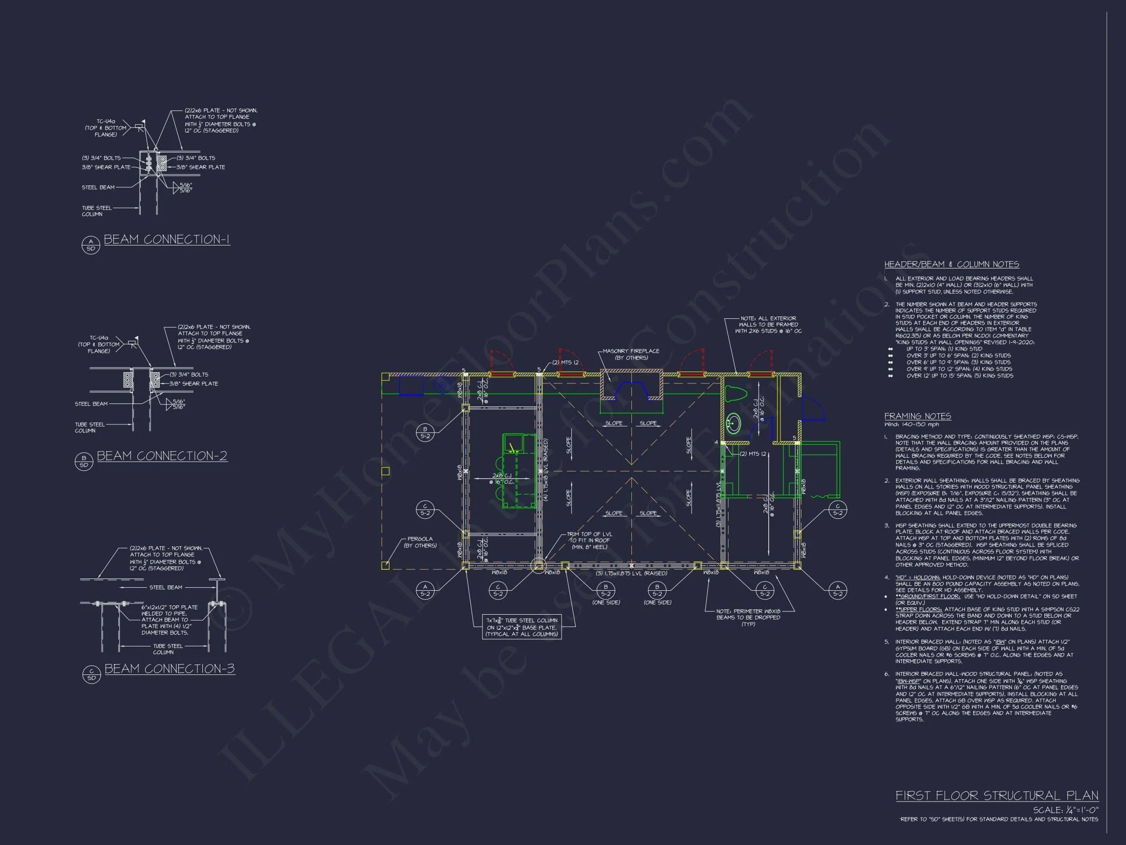 20-1936 HOUSE PLAN - Charming Pool House Floor Plan | Traditional CAD Blueprint 4 Charming Pool House Floor Plan with Craftsman Touch