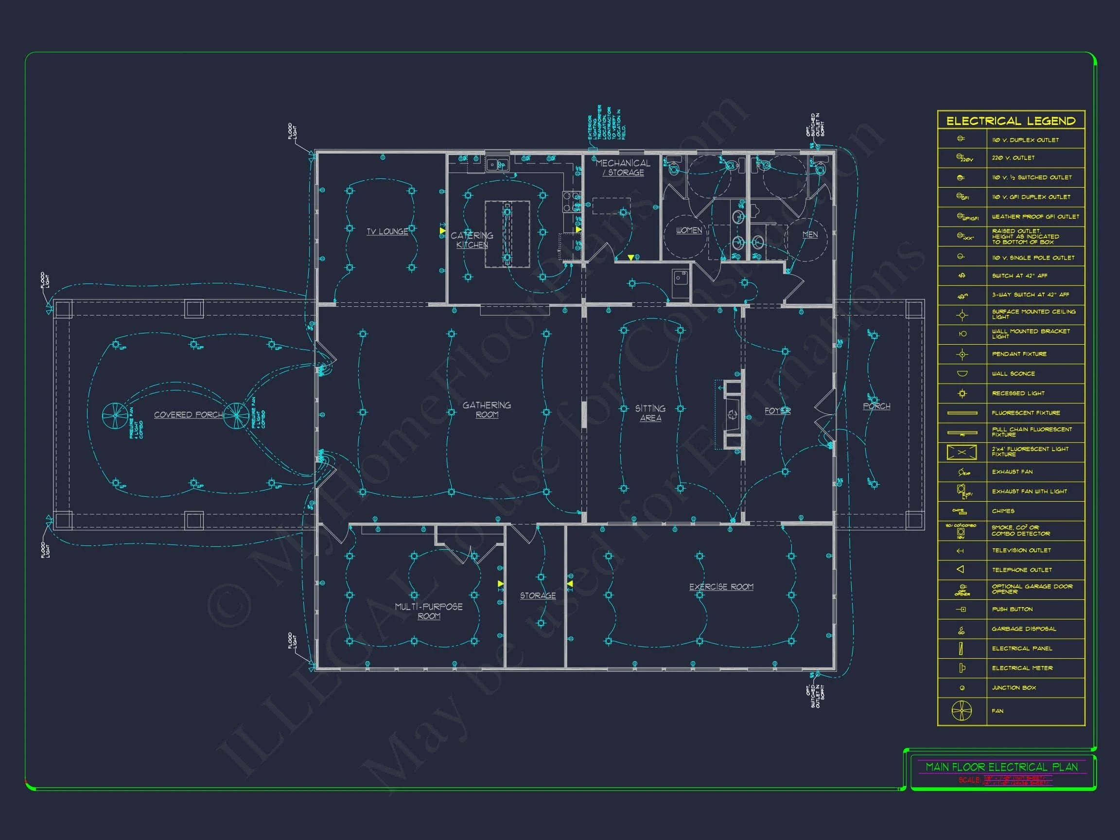 15-1533 CLUBHOUSE PLAN - Charming Traditional House Plan with Floor Blueprint 7 Elegant Clubhouse Floor Plan with Traditional Architecture