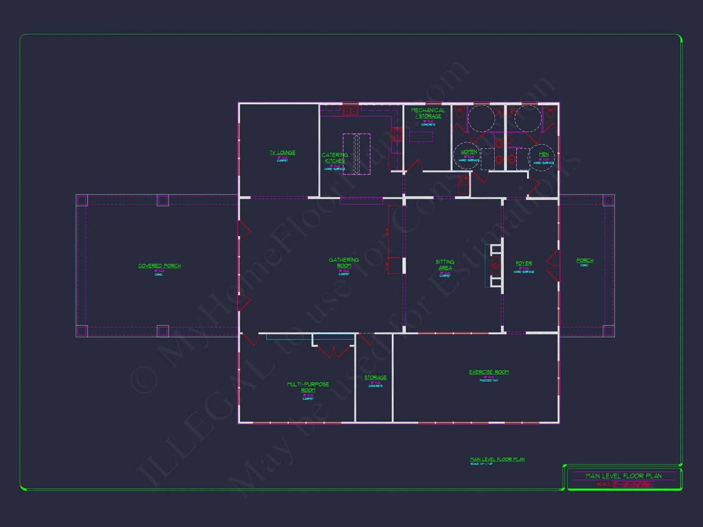 15-1533 CLUBHOUSE PLAN - Charming Traditional House Plan with Floor Blueprint 11 Elegant Clubhouse Floor Plan with Traditional Architecture