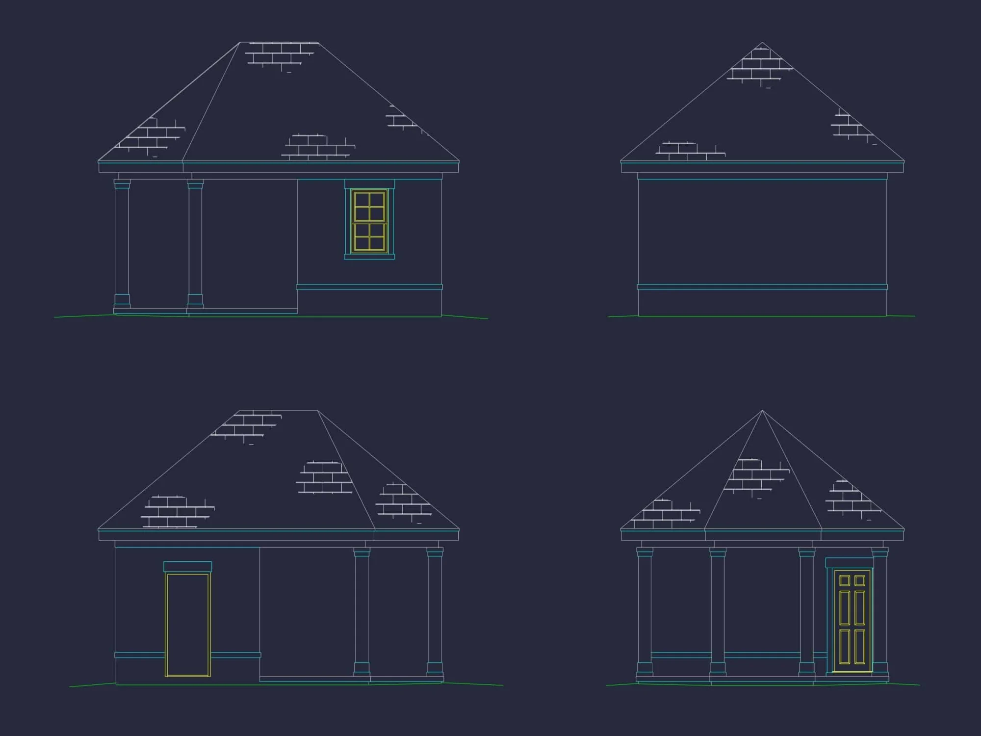 Compact Home Blueprint with CAD Designs & Open Floor Plan