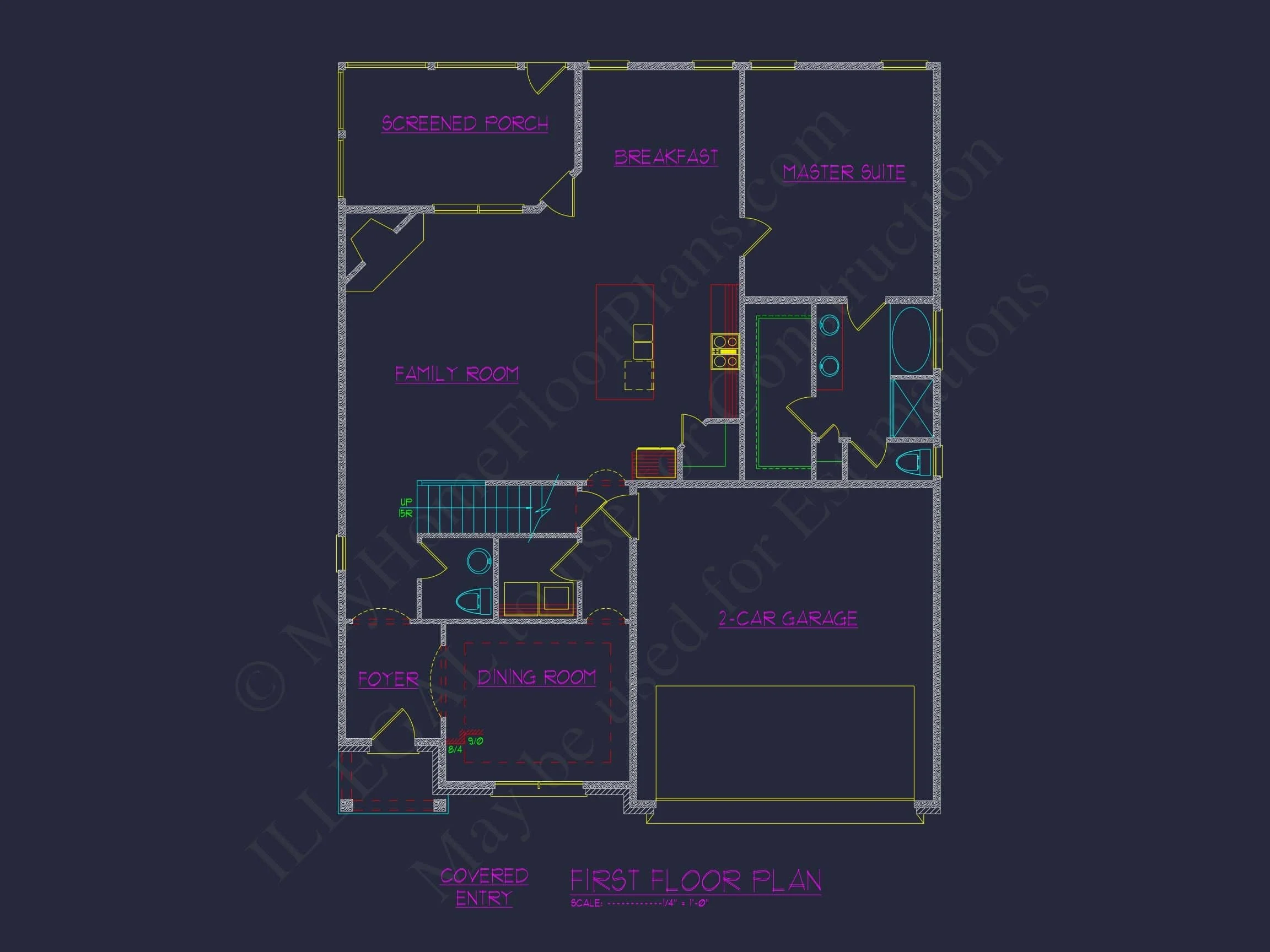 13-1402 ELM HOUSE PLAN - Beautiful 2-Story House Plan | Floor Plan with CAD Designs 38 Beautiful 2-Story Home Plan with Traditional Craftsman Style