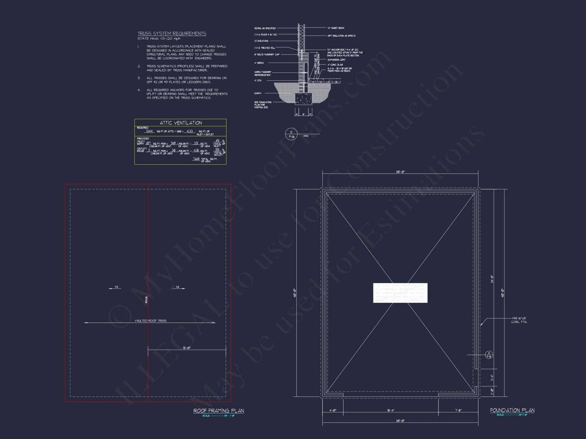 1200 Sq. Ft. Garage Floor Plan with Vaulted Ceilings & CAD Designs