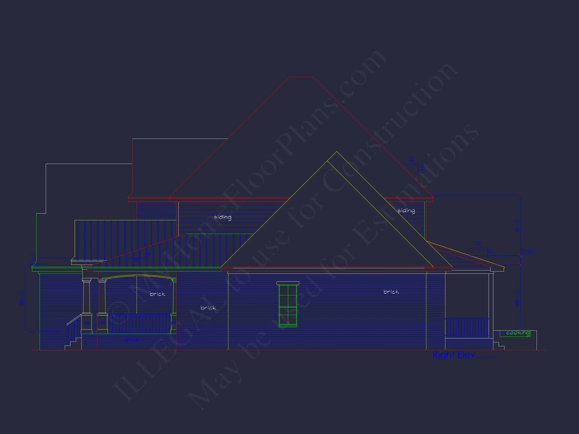 9-1708 HOUSE PLAN - Modern House Floor Plan Blueprint with CAD Designs – 4 Beds, 2 Stories 15 Modern 2-Story House Plan with 4 Bedrooms and CAD Blueprints