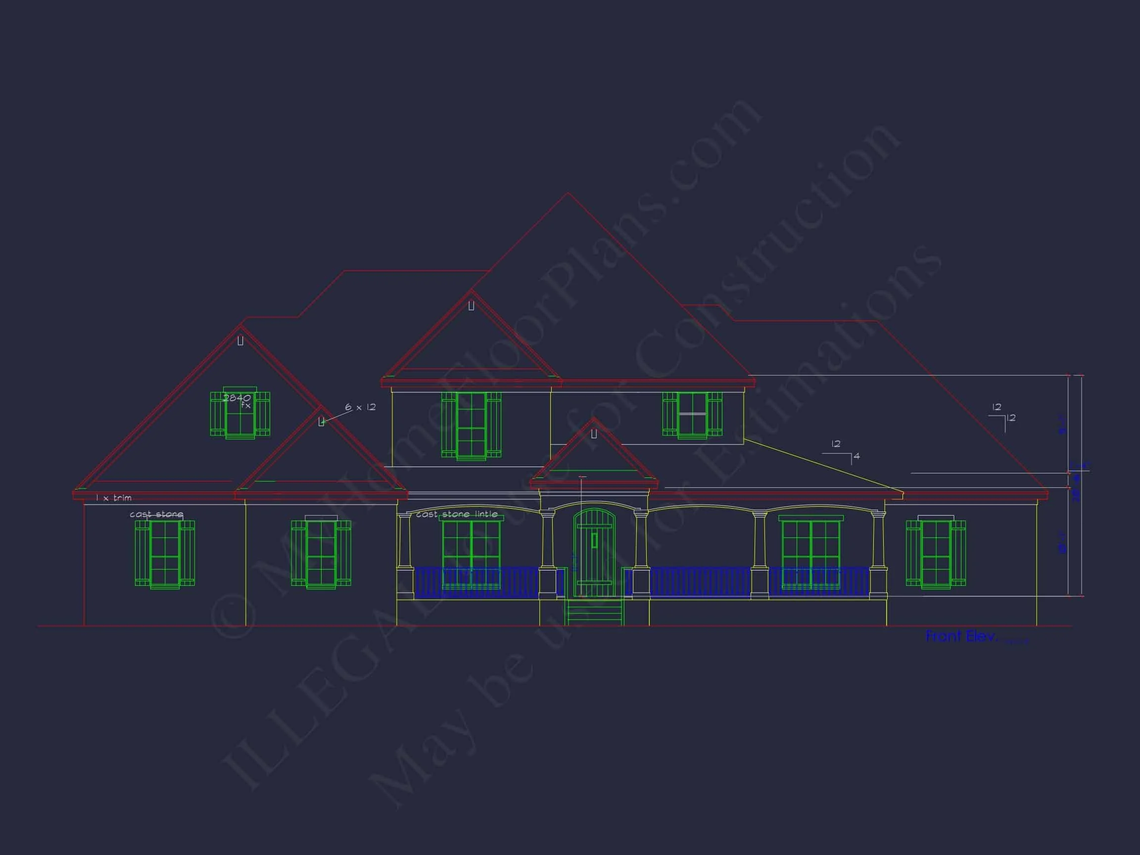 9-1708 HOUSE PLAN - Modern House Floor Plan Blueprint with CAD Designs – 4 Beds, 2 Stories 18 Modern 2-Story House Plan with 4 Bedrooms and CAD Blueprints