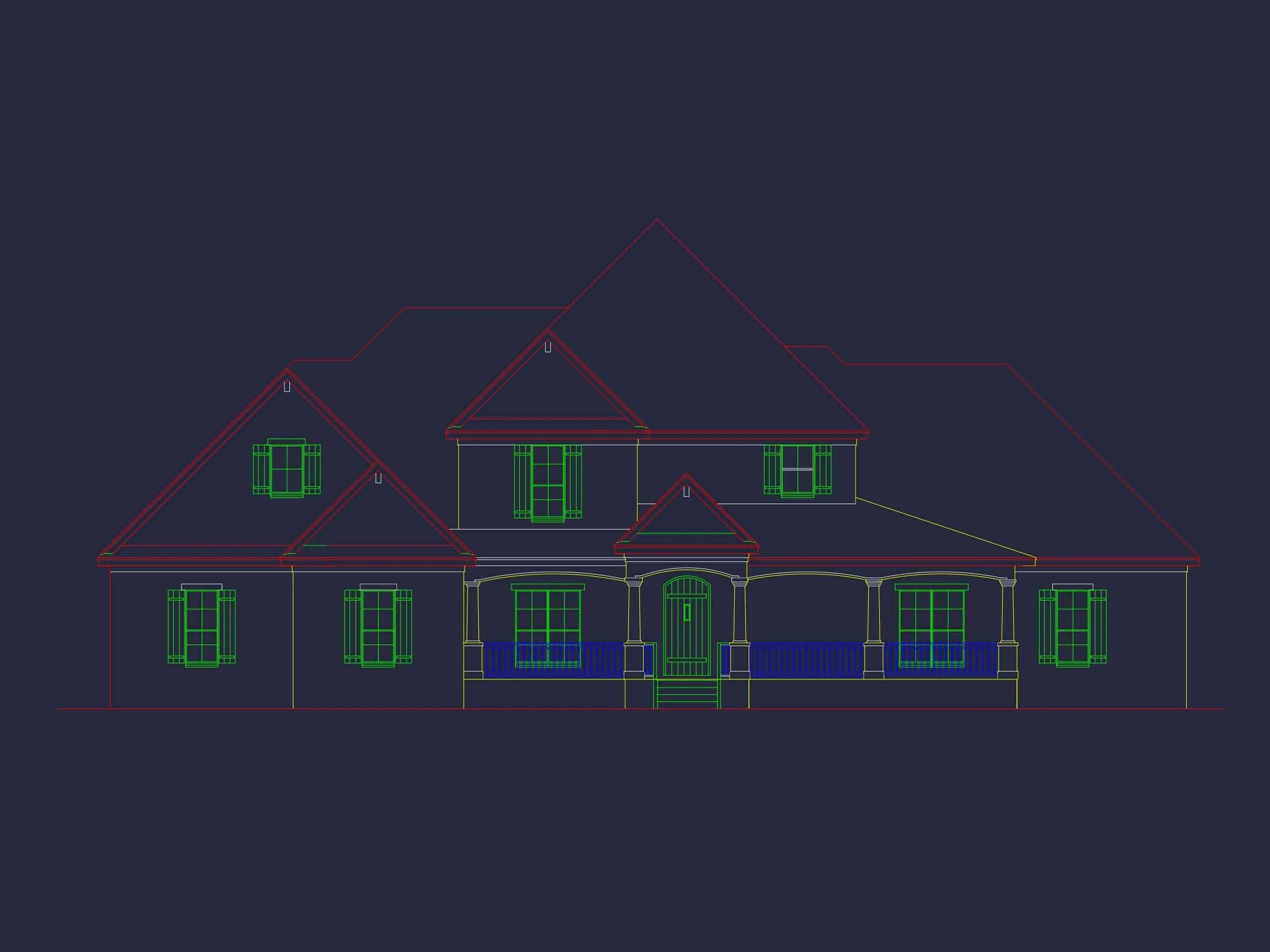 9-1708 HOUSE PLAN - Modern House Floor Plan Blueprint with CAD Designs – 4 Beds, 2 Stories 19 Modern 2-Story House Plan with 4 Bedrooms and CAD Blueprints