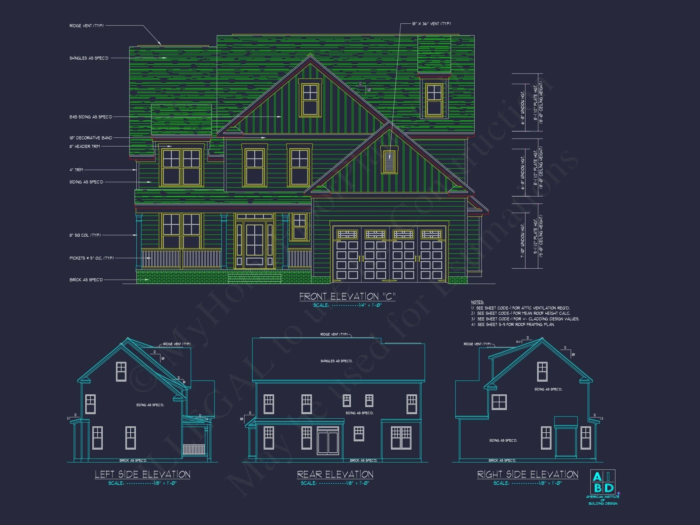 10-1546 HOUSE PLAN - Modern House Plan with Detailed Floor Designs and CAD Blueprints 4 Modern Home Plan with Detailed Floor Designs and CAD Blueprints