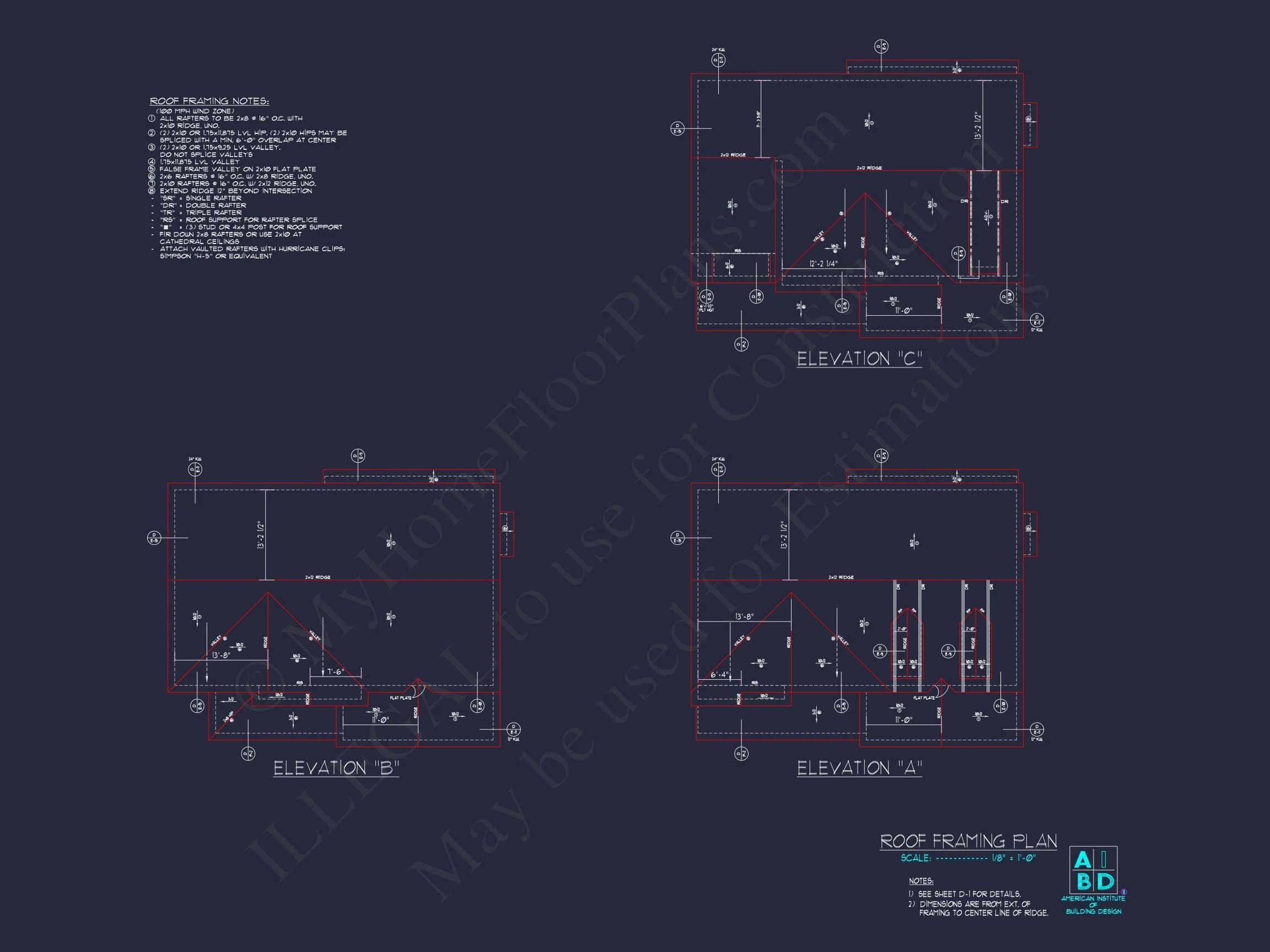 10-1546 HOUSE PLAN - Modern House Plan with Detailed Floor Designs and CAD Blueprints 8 Modern Home Plan with Detailed Floor Designs and CAD Blueprints