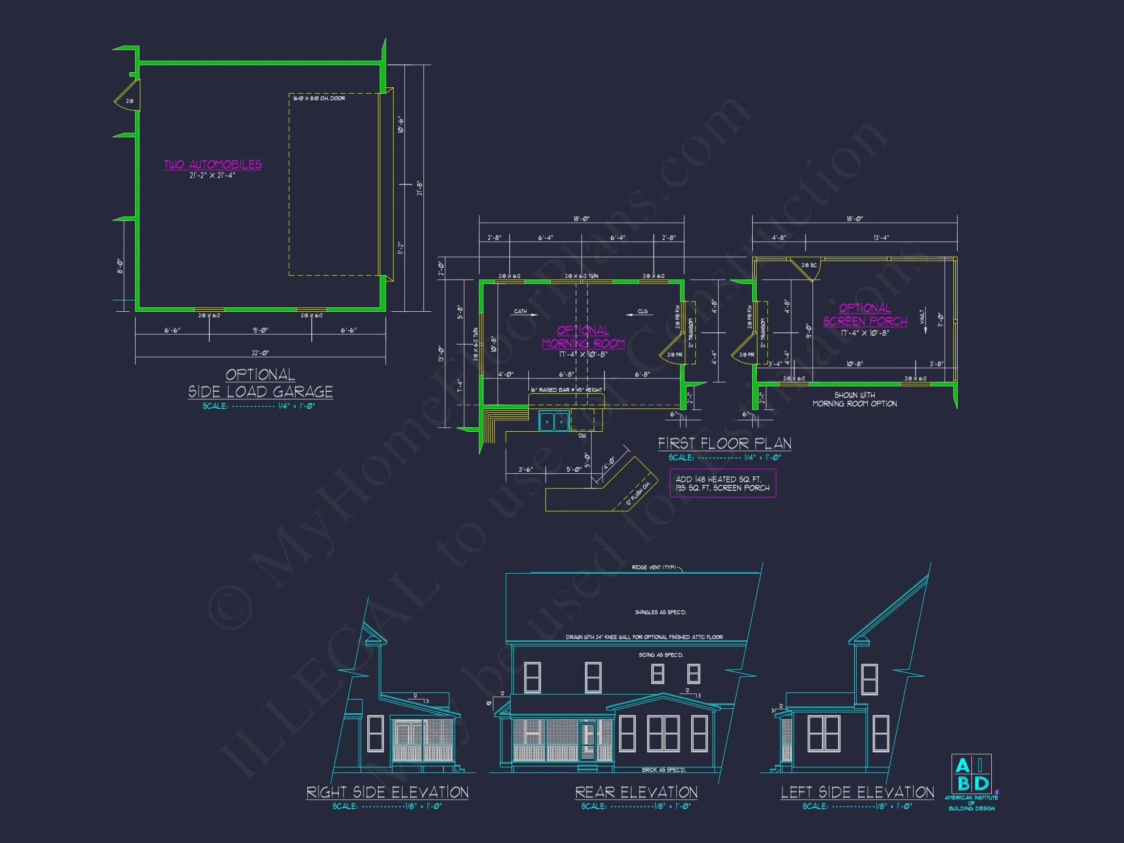 10-1546 HOUSE PLAN - Modern House Plan with Detailed Floor Designs and CAD Blueprints 24 Modern Home Plan with Detailed Floor Designs and CAD Blueprints
