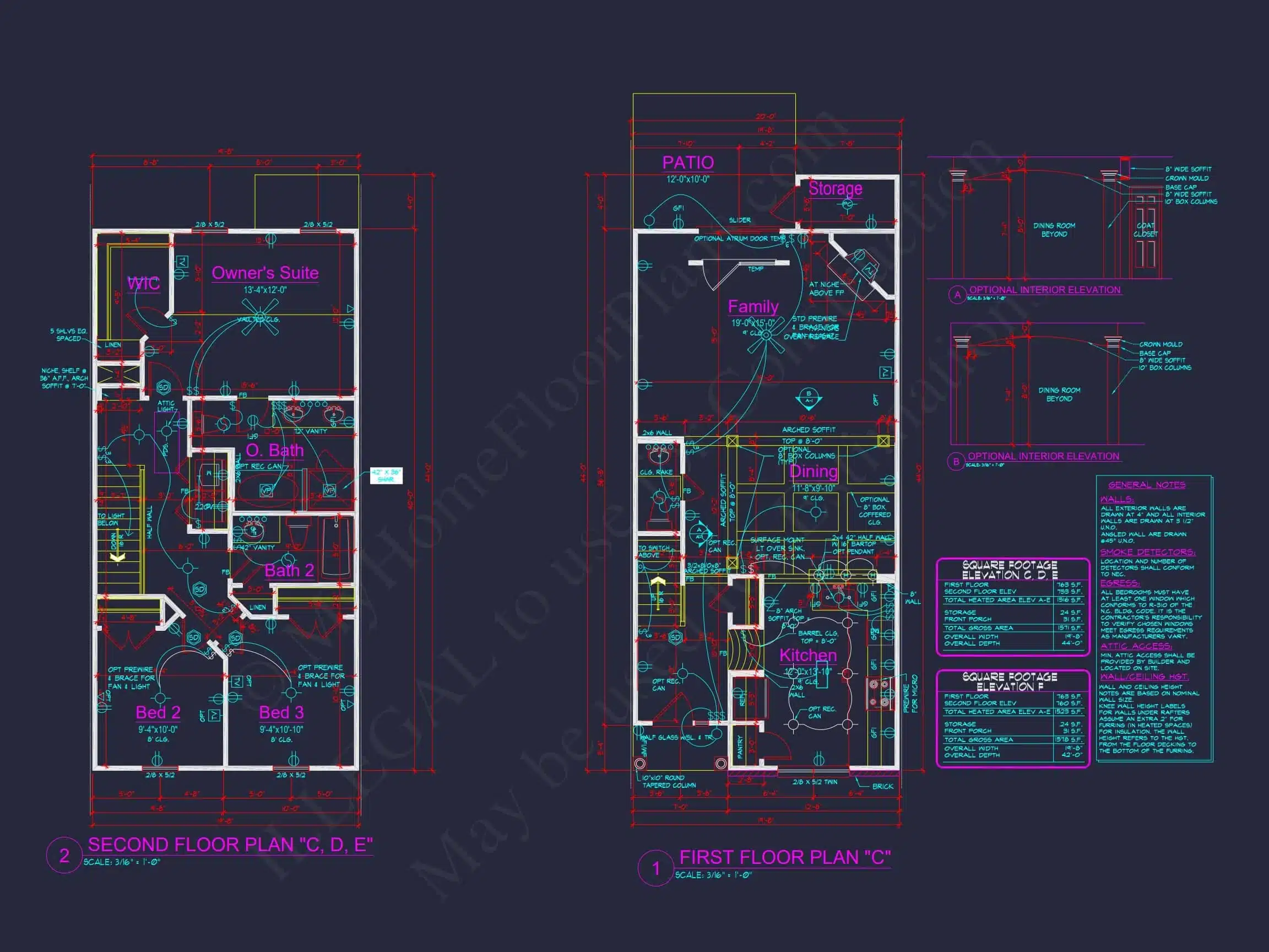 7-1947 5-UNIT TOWNHOUSE PLAN - Beautiful CAD House Plan with 3 Beds, 2.5 Baths, and Open Design 16 Beautiful CAD Home Plan with 3 Beds, 2.5 Baths, and Open Design