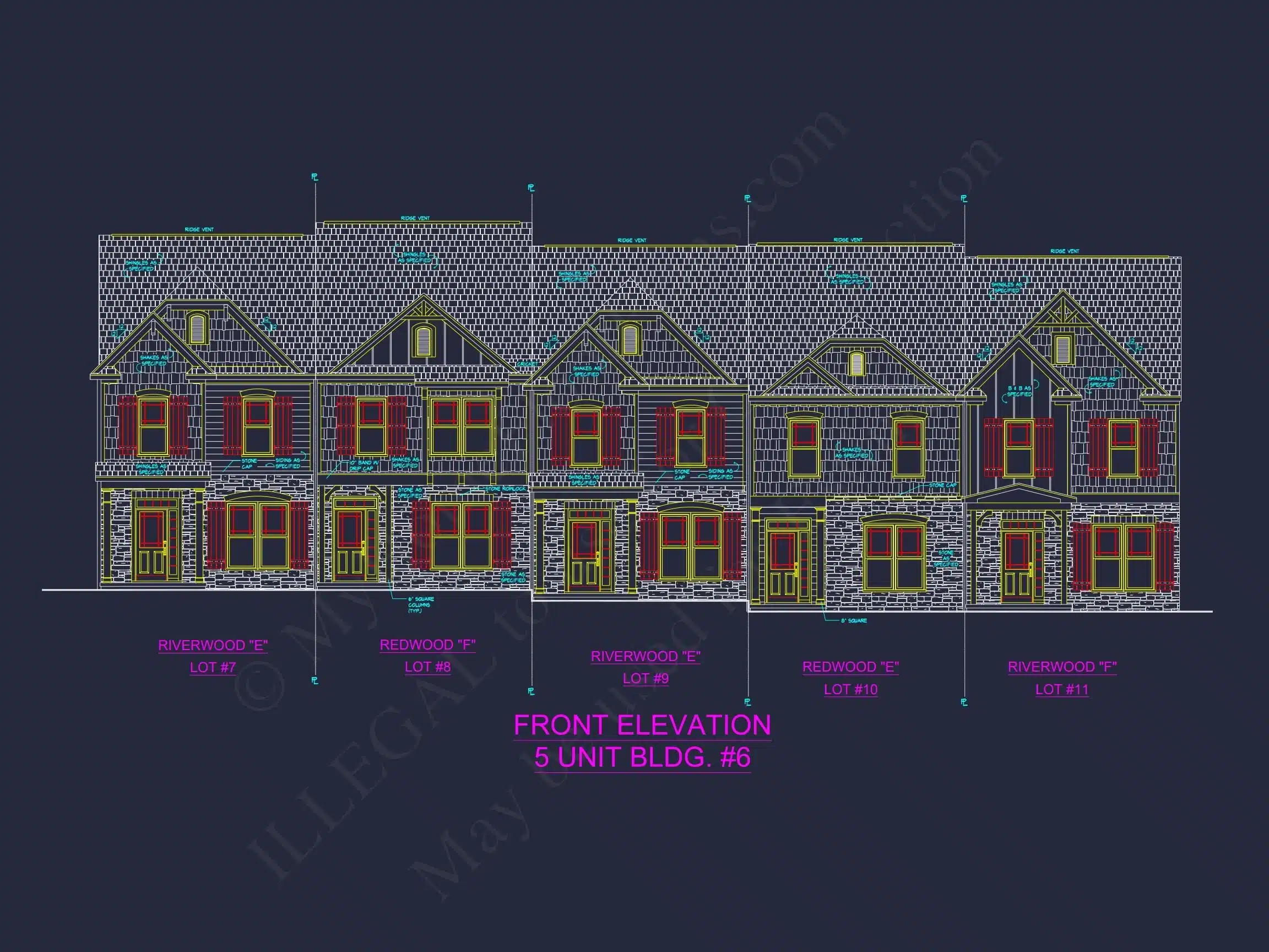 7-1947 5-UNIT TOWNHOUSE PLAN - Beautiful CAD House Plan with 3 Beds, 2.5 Baths, and Open Design 2 Beautiful CAD Home Plan with 3 Beds, 2.5 Baths, and Open Design