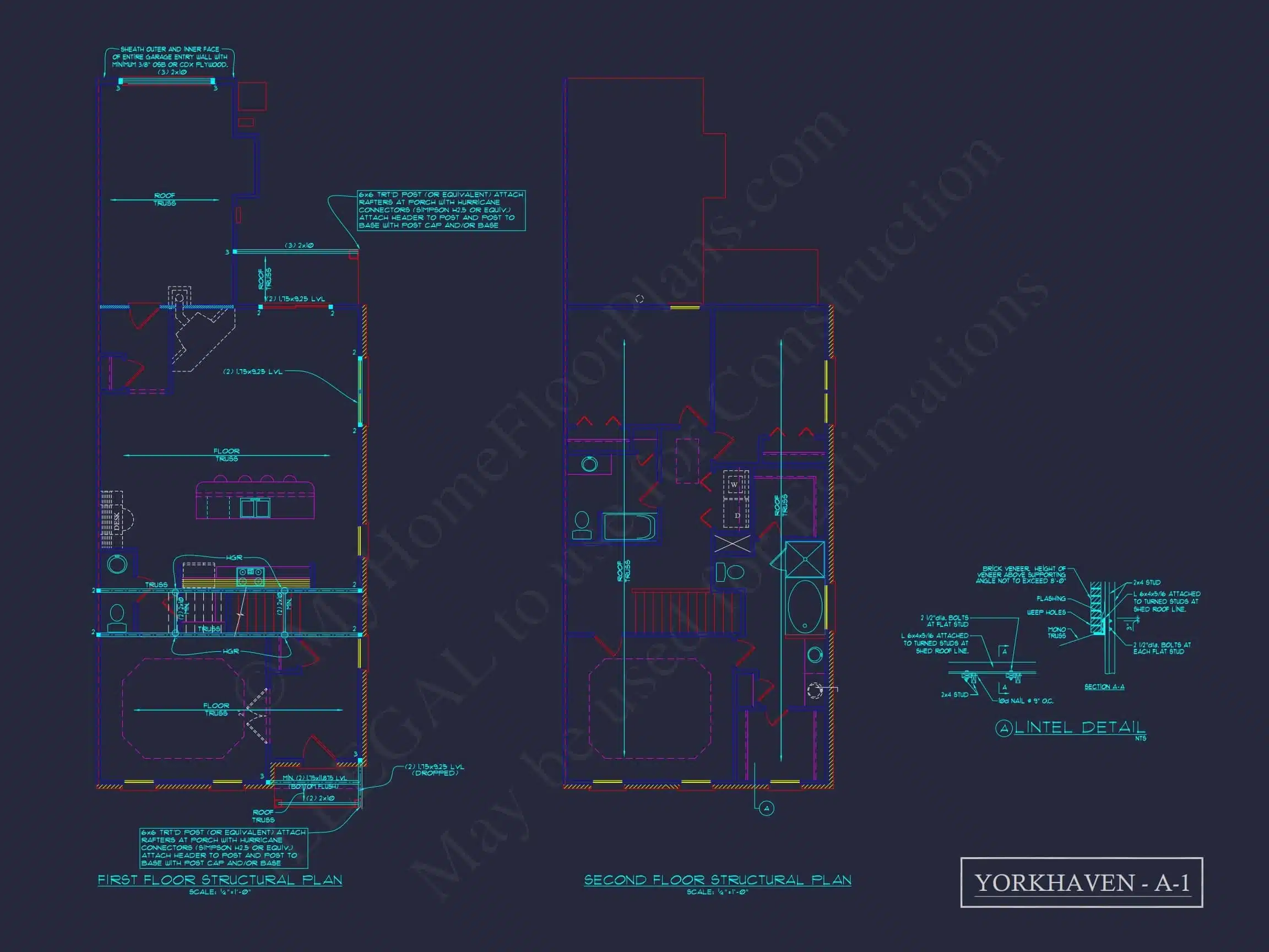 8-1395 BLDG 1 TOWNHOUSE PLAN - Colonial Revival Townhouse Plan: Rear Entry Garage, Floor Plan & CAD Blueprint 14 5-Unit Colonial Revival Townhome Plan with Rear Entry Garage and CAD Designs