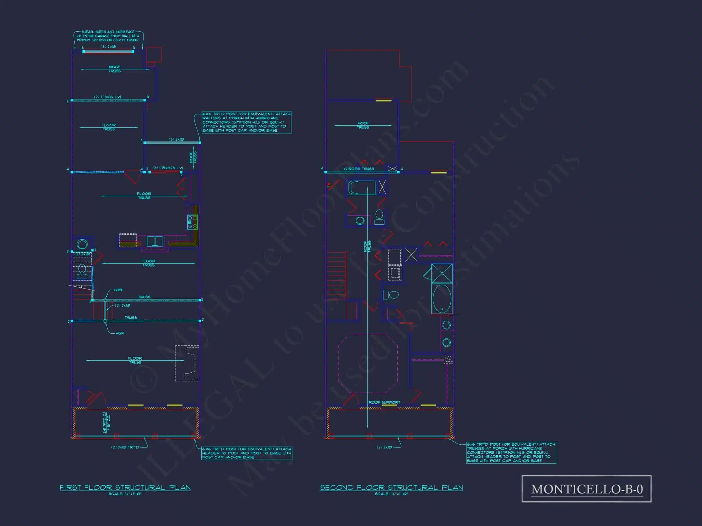 8-1395 BLDG 1 TOWNHOUSE PLAN - Colonial Revival Townhouse Plan: Rear Entry Garage, Floor Plan & CAD Blueprint 15 5-Unit Colonial Revival Townhome Plan with Rear Entry Garage and CAD Designs
