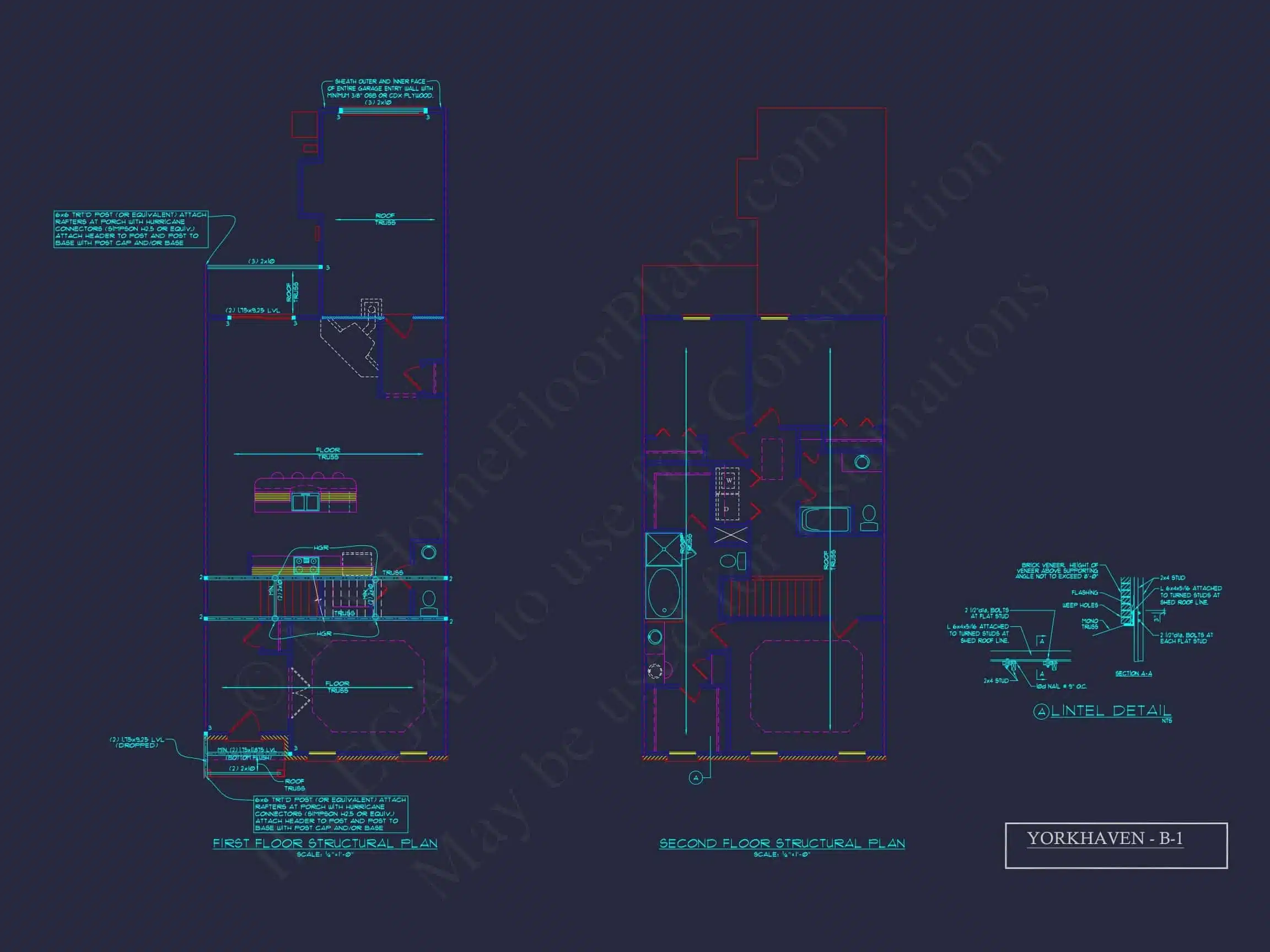 8-1395 BLDG 1 TOWNHOUSE PLAN - Colonial Revival Townhouse Plan: Rear Entry Garage, Floor Plan & CAD Blueprint 16 5-Unit Colonial Revival Townhome Plan with Rear Entry Garage and CAD Designs