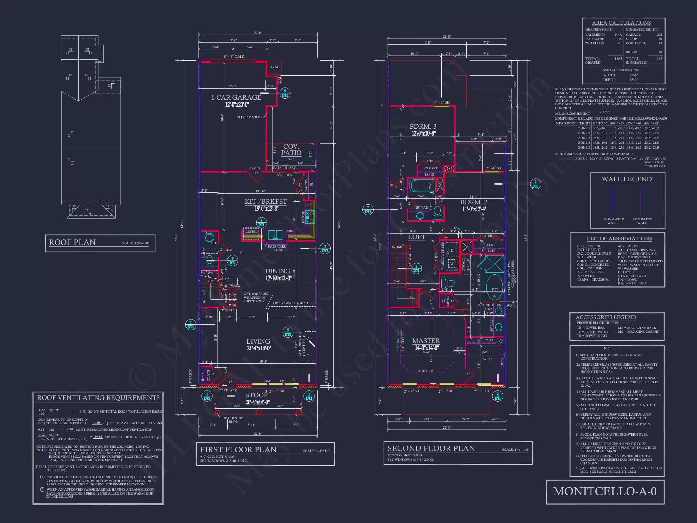 8-1395 BLDG 1 TOWNHOUSE PLAN - Colonial Revival Townhouse Plan: Rear Entry Garage, Floor Plan & CAD Blueprint 11 5-Unit Colonial Revival Townhome Plan with Rear Entry Garage and CAD Designs