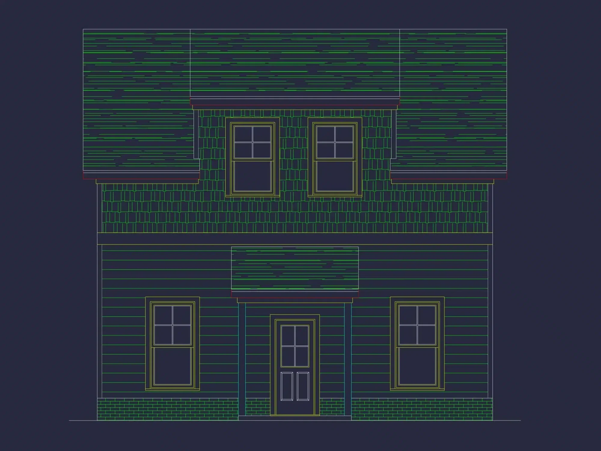 Compact House Plan with Oversized Garage and Living Area Above