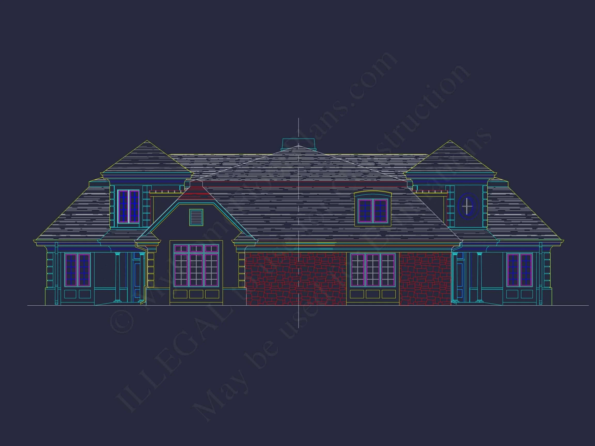 10-1929B DUPLEX PLAN - Elegant House Plan with Detailed Floor Plan, CAD Blueprint & Designs 6 Elegant Home Plan with Detailed Floor Plan, CAD Blueprint & Designs