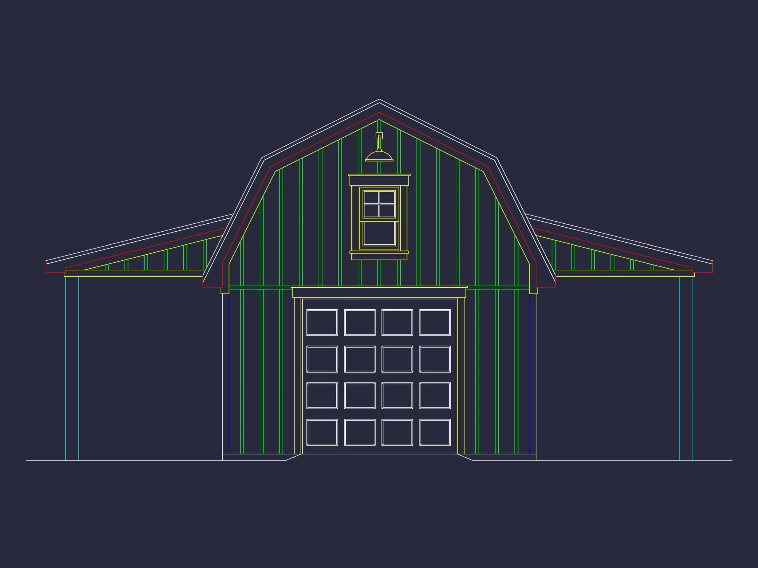 20-1537 BARN HOUSE PLAN - Barn House Plan with Detailed CAD Floor Plan Blueprint 2 20-1537 SHED