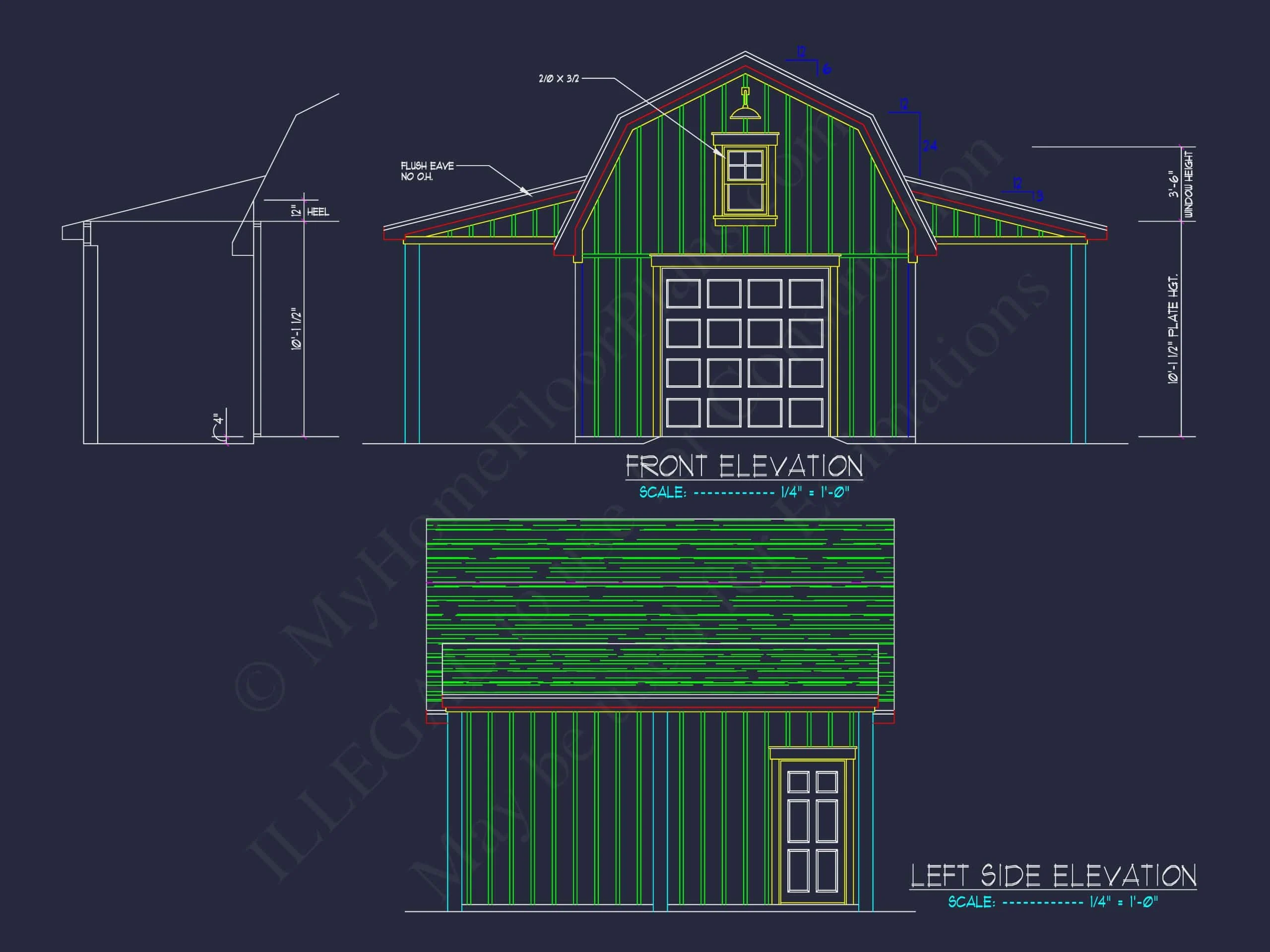 20-1537 BARN HOUSE PLAN - Barn House Plan with Detailed CAD Floor Plan Blueprint 4 Barn Shed house Plan with Detailed CAD Floor Plan Blueprint