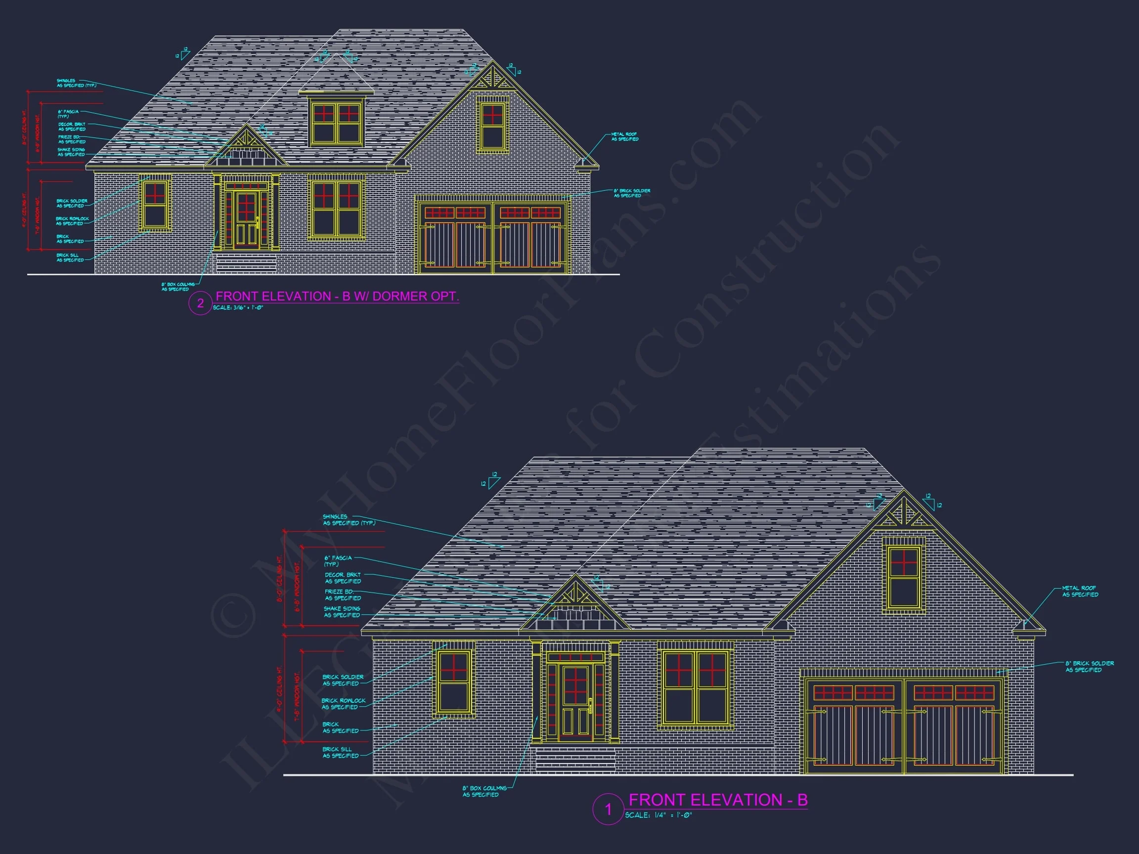 13-1174 HOUSE PLAN - Craftsman House Floor Plan – Stunning CAD Designs & Blueprints 8 Craftsman 1.5-Story House Plan with Vaulted Ceilings & Porches