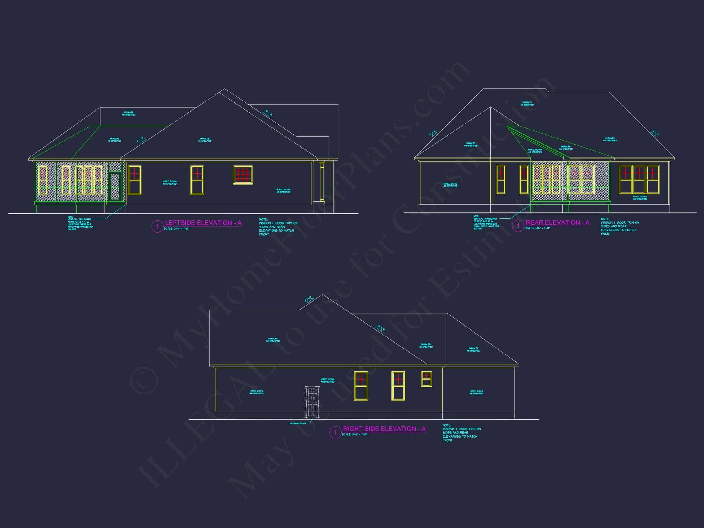 13-1174 HOUSE PLAN - Craftsman House Floor Plan – Stunning CAD Designs & Blueprints 9 Craftsman 1.5-Story House Plan with Vaulted Ceilings & Porches