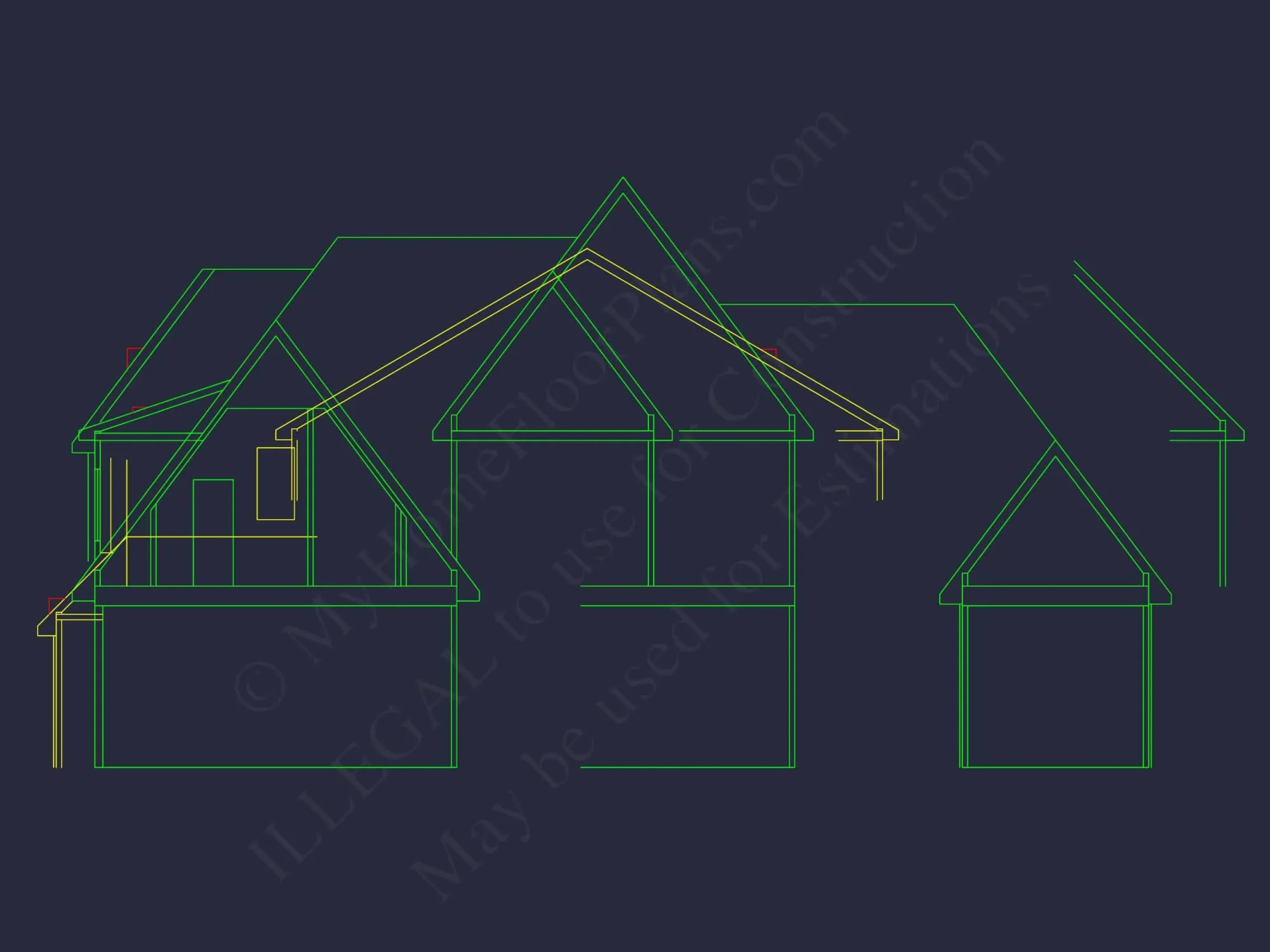 Modern Craftsman House Floor Plan with 5 Bedrooms & 3-Car Garage