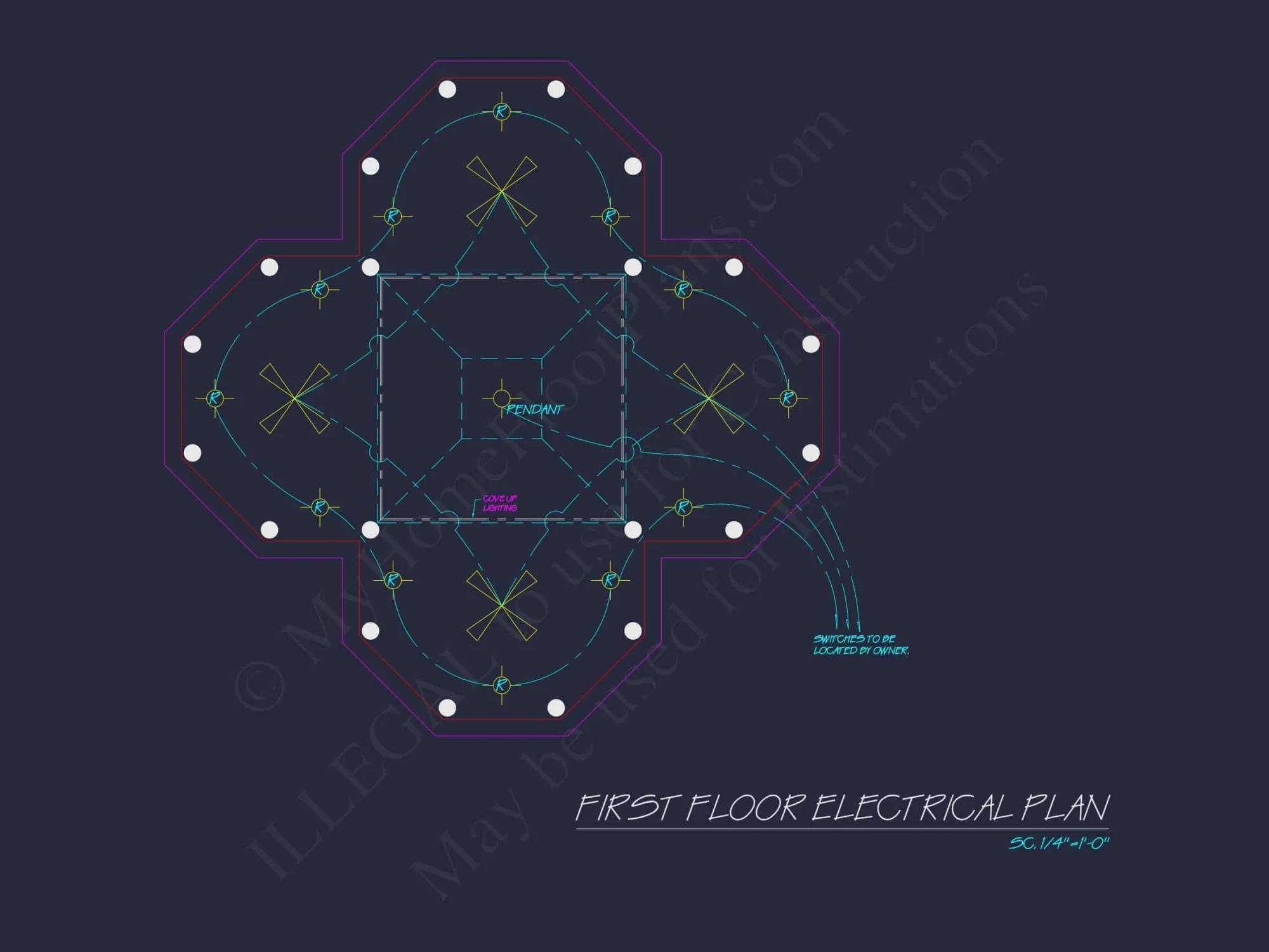 Elegant Pavilion Floor Plan Blueprint with Classical Designs