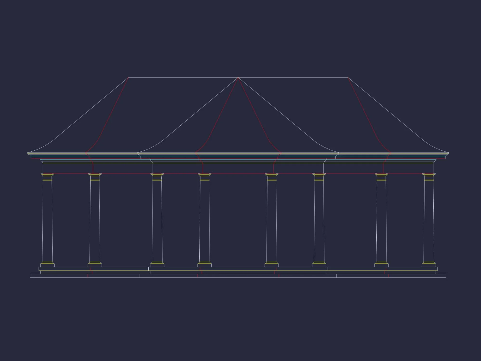Elegant Pavilion Floor Plan Blueprint with Classical Designs
