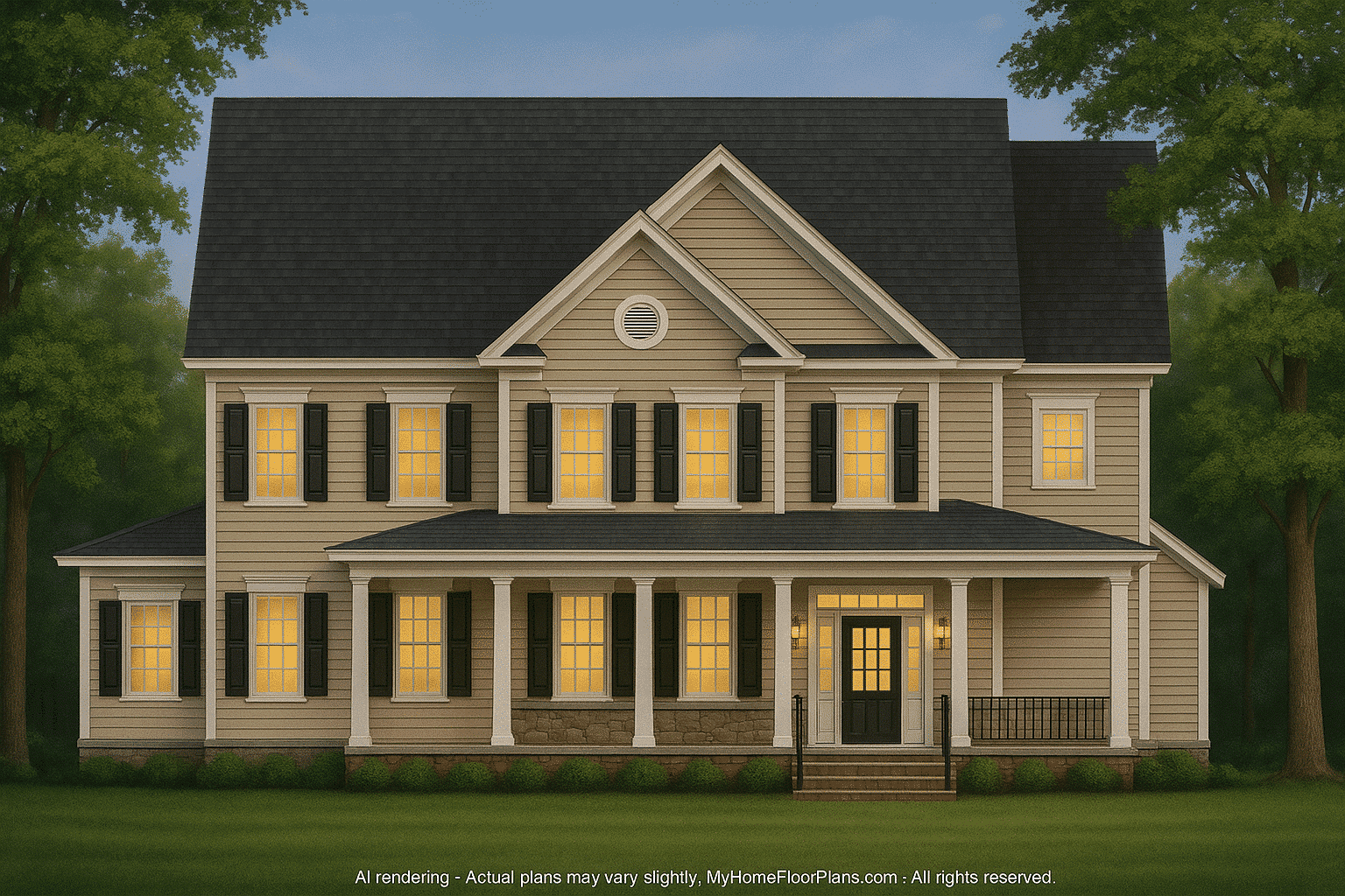 11-1752 HOUSE PLAN - Elegant 2-Story Colonial House Plan with Blueprint CAD Designs 2 div class=product-descriptio