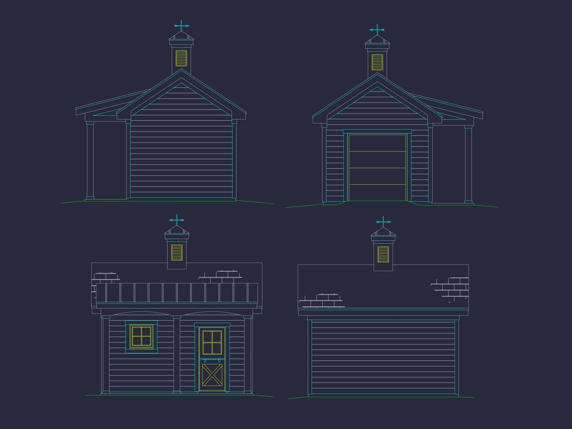 Compact Shed Plan: 16'x16' Garden Shed with Covered Porch & Vaulted Ceilings