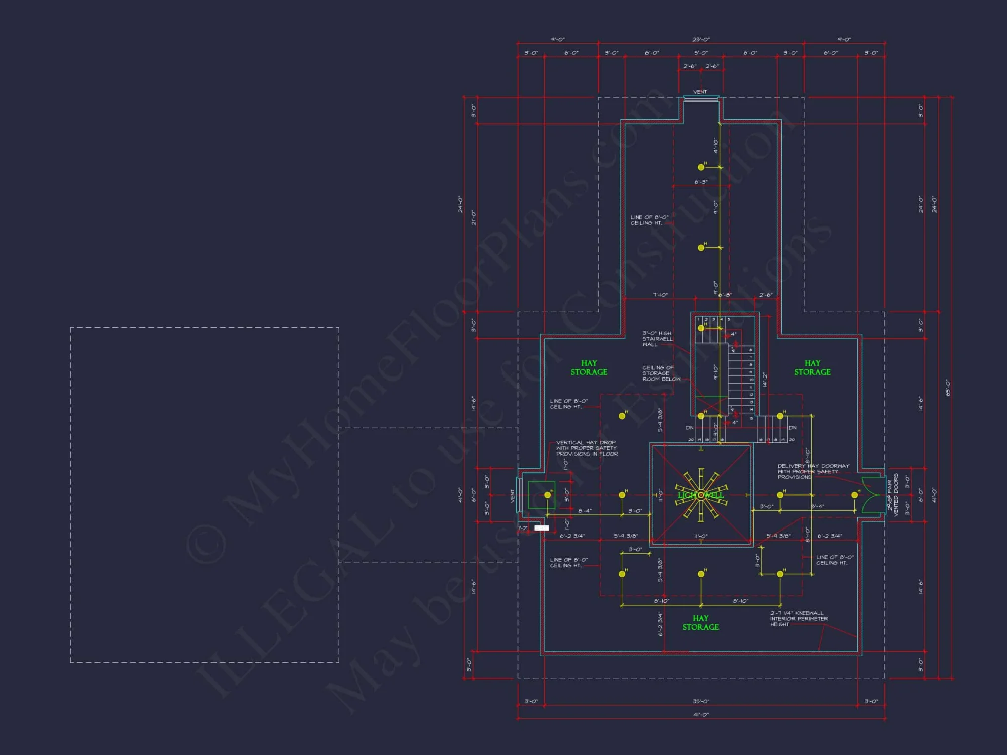 Horse Stable House Plan with 4-Bay Garage & Breezeway